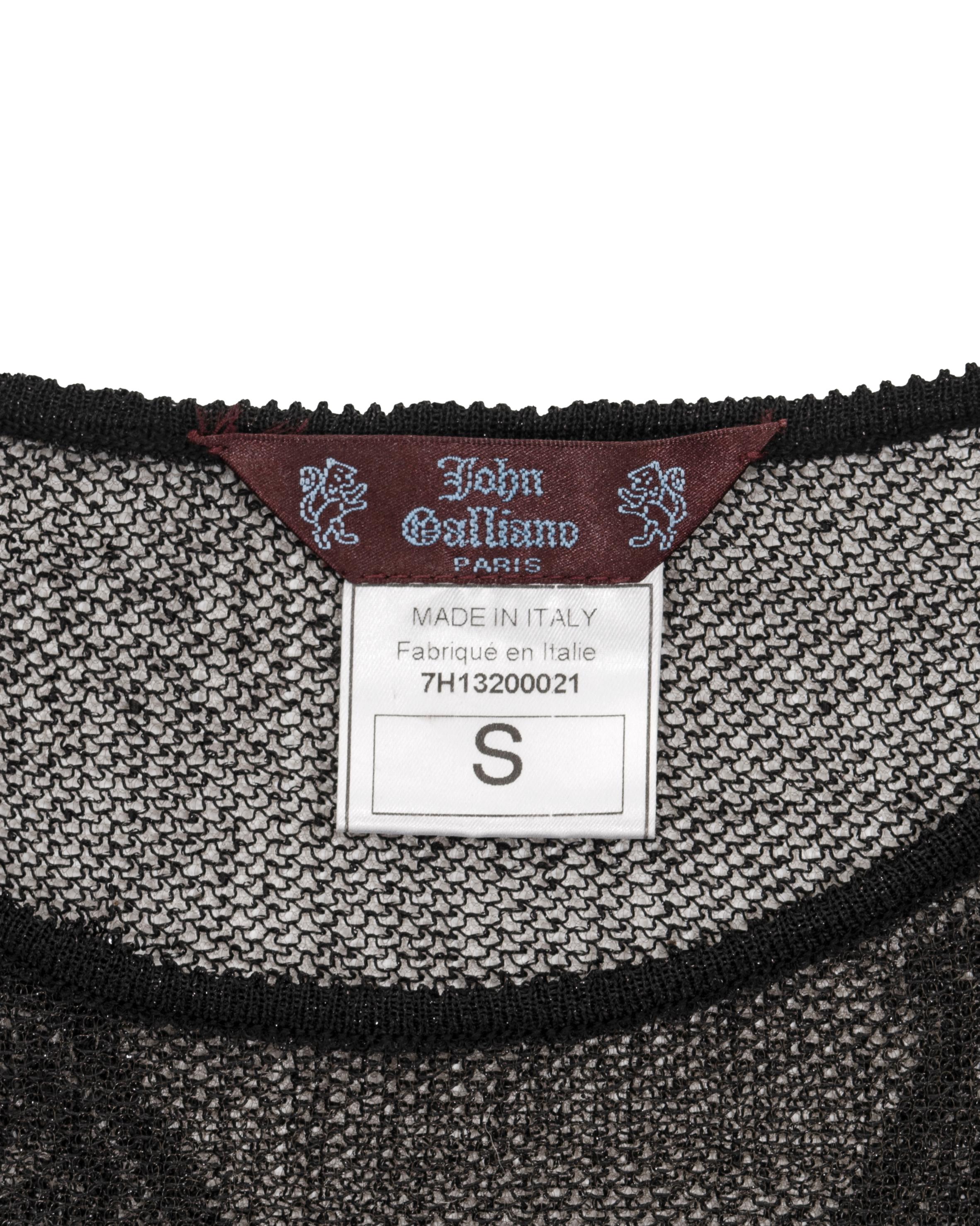 John Galliano black mesh top with tattoo motifs, fw 1997 For Sale 12