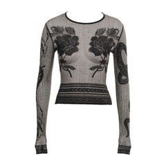 John Galliano - Haut en maille noire avec motifs de tatouage, automne-hiver 1997