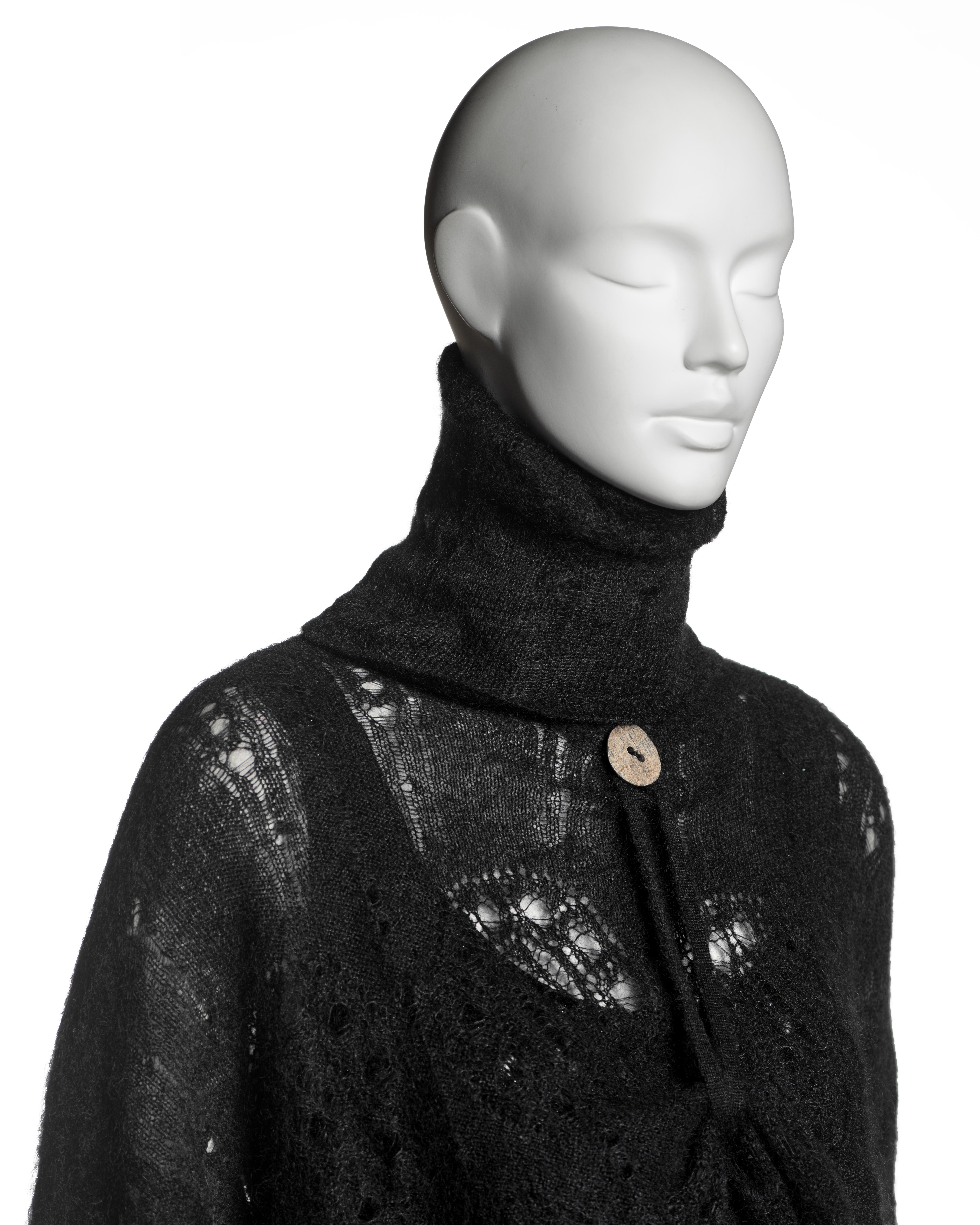 John Galliano Black Metallic Knit Dress and Mohair Sweater Ensemble, FW 2000 For Sale 3