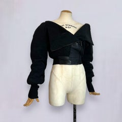John Galliano, veste bombardier moirée noire, collection "Escrime", FW 1990.