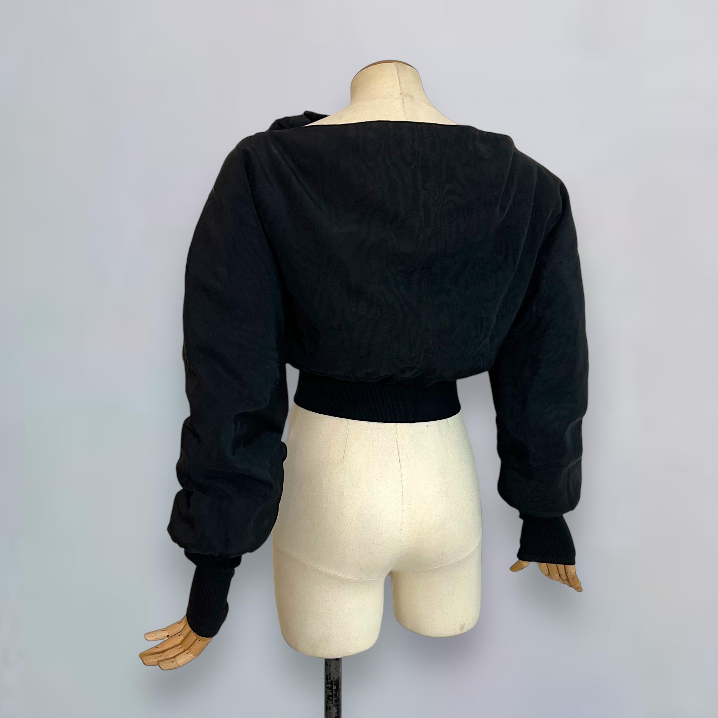 John Galliano black moiré bomber jacket, 'Fencing' collection, 1990 FW 1