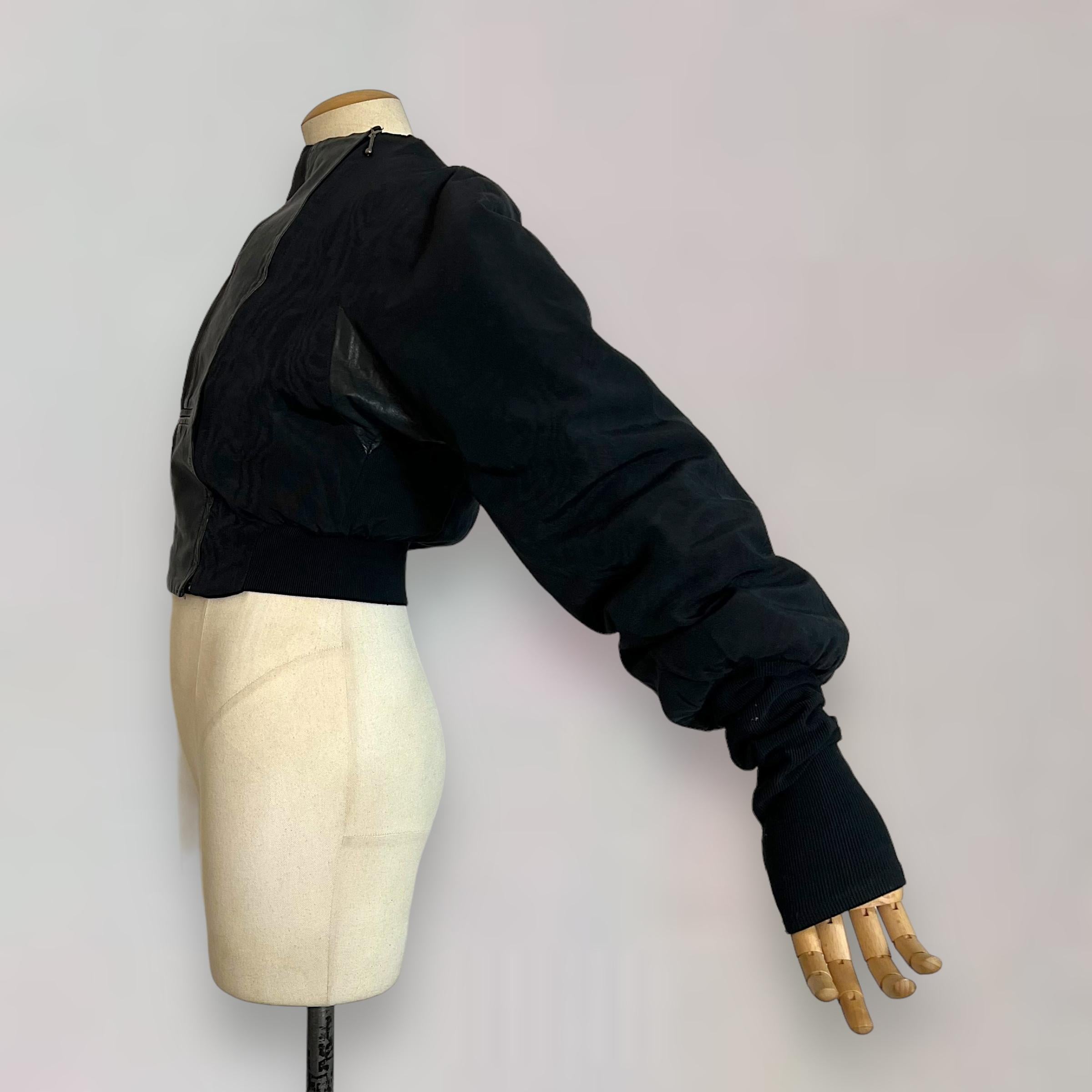John Galliano black moiré bomber jacket, 'Fencing' collection, 1990 FW 2