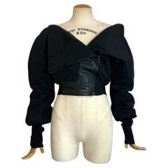 Vintage John Galliano black moiré bomber jacket, 'Fencing' collection, 1990 FW