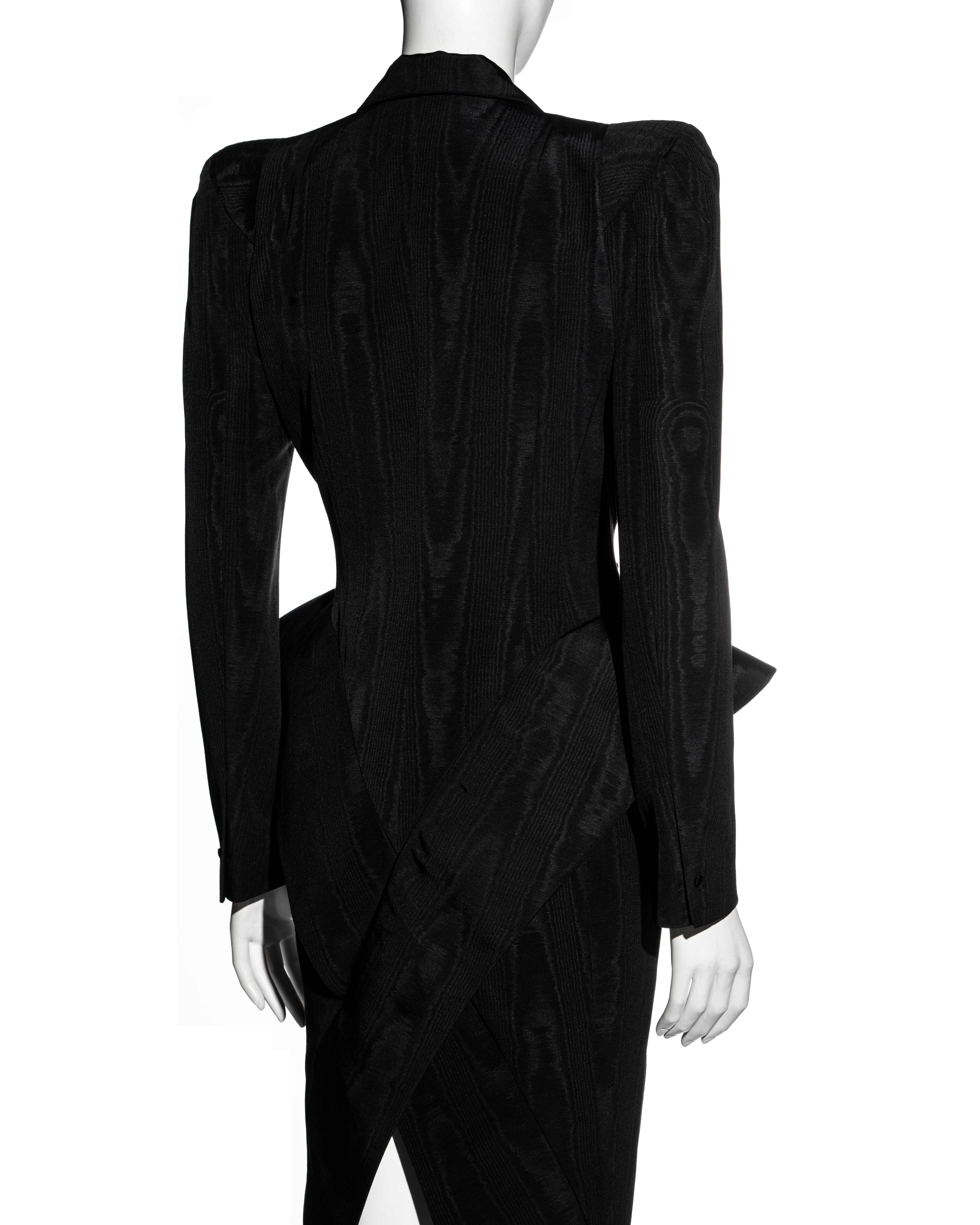 John Galliano black moiré showpiece double-breasted dress coat, ss 1995 5