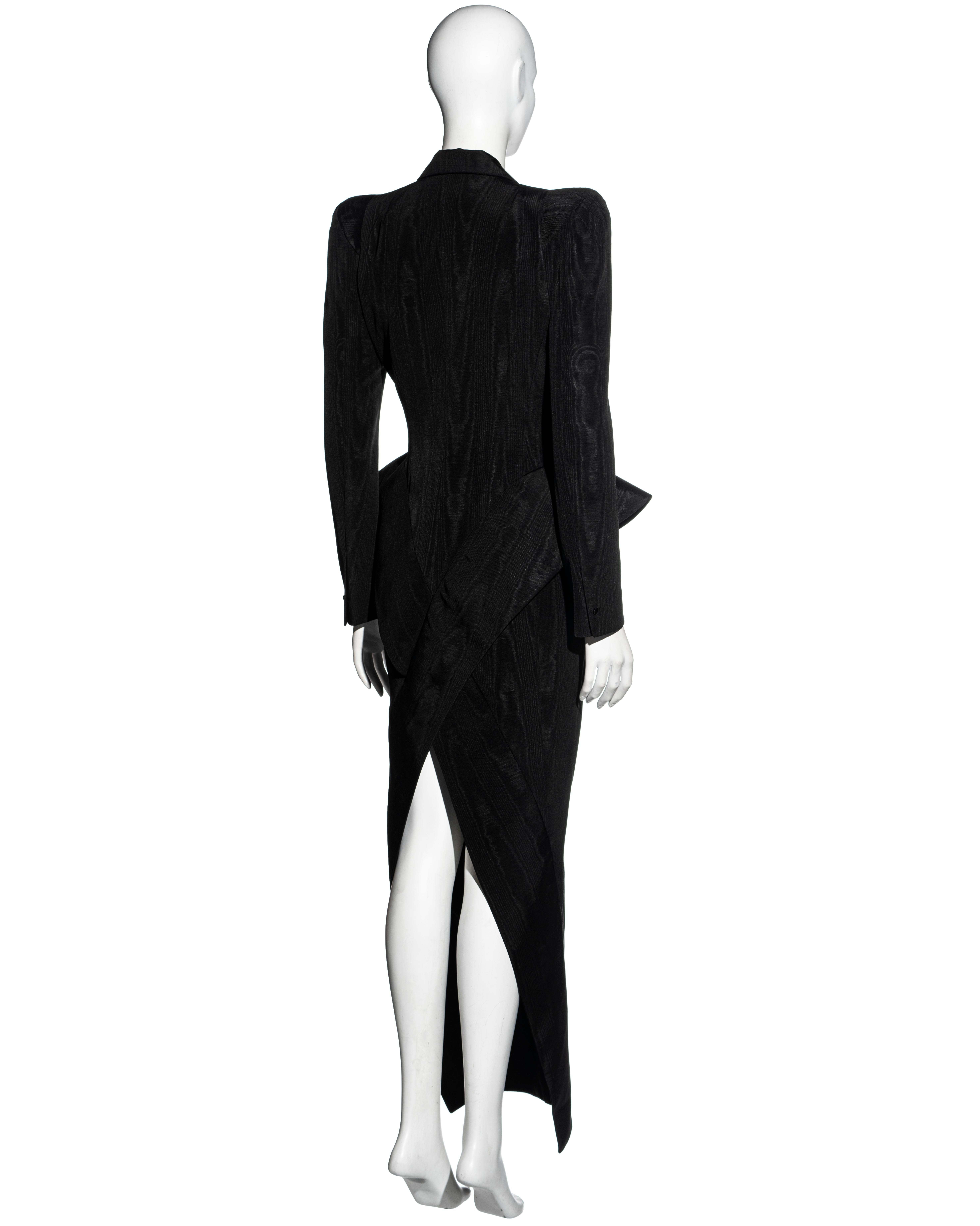 John Galliano black moiré showpiece double-breasted dress coat, ss 1995 6
