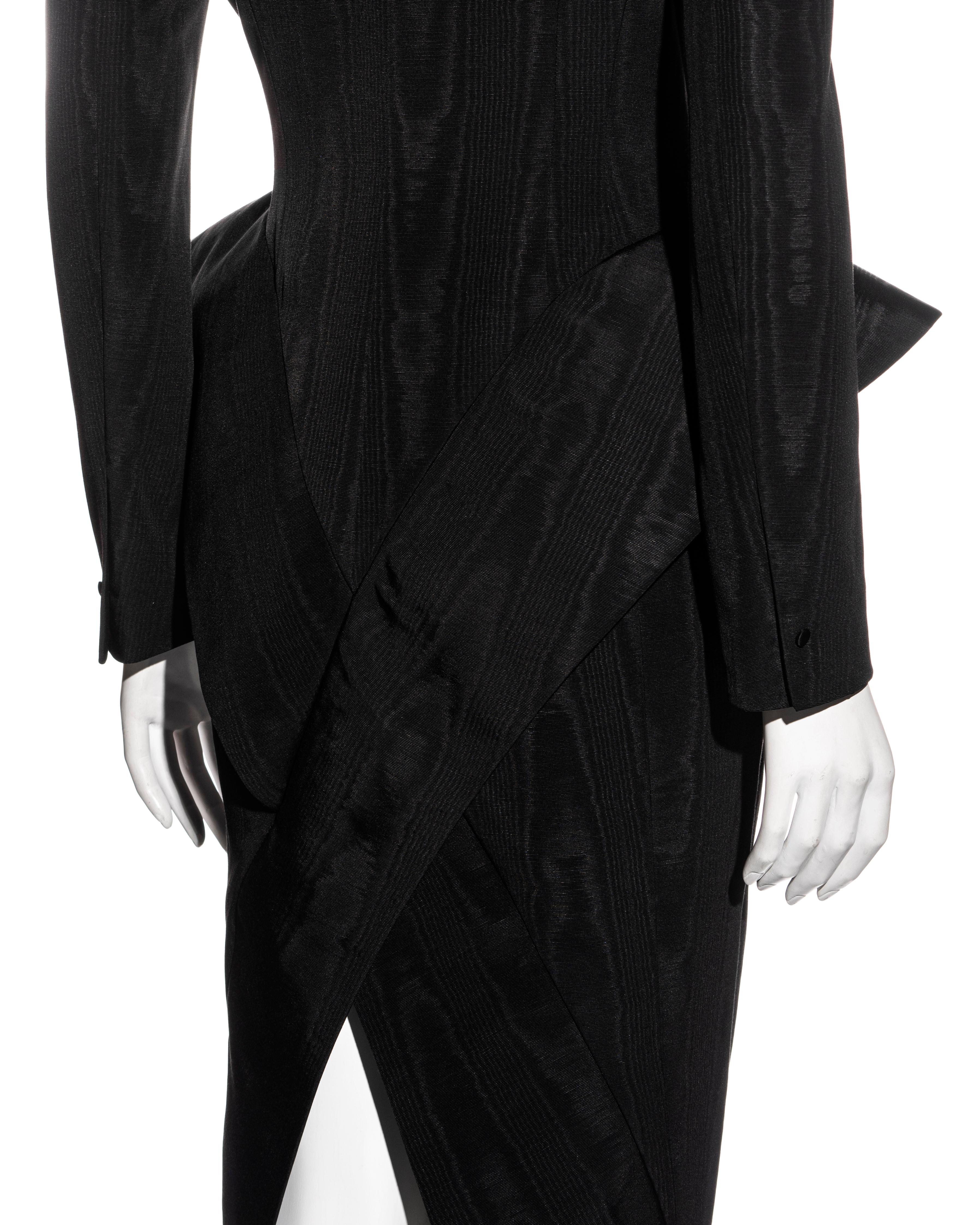 John Galliano black moiré showpiece double-breasted dress coat, ss 1995 7