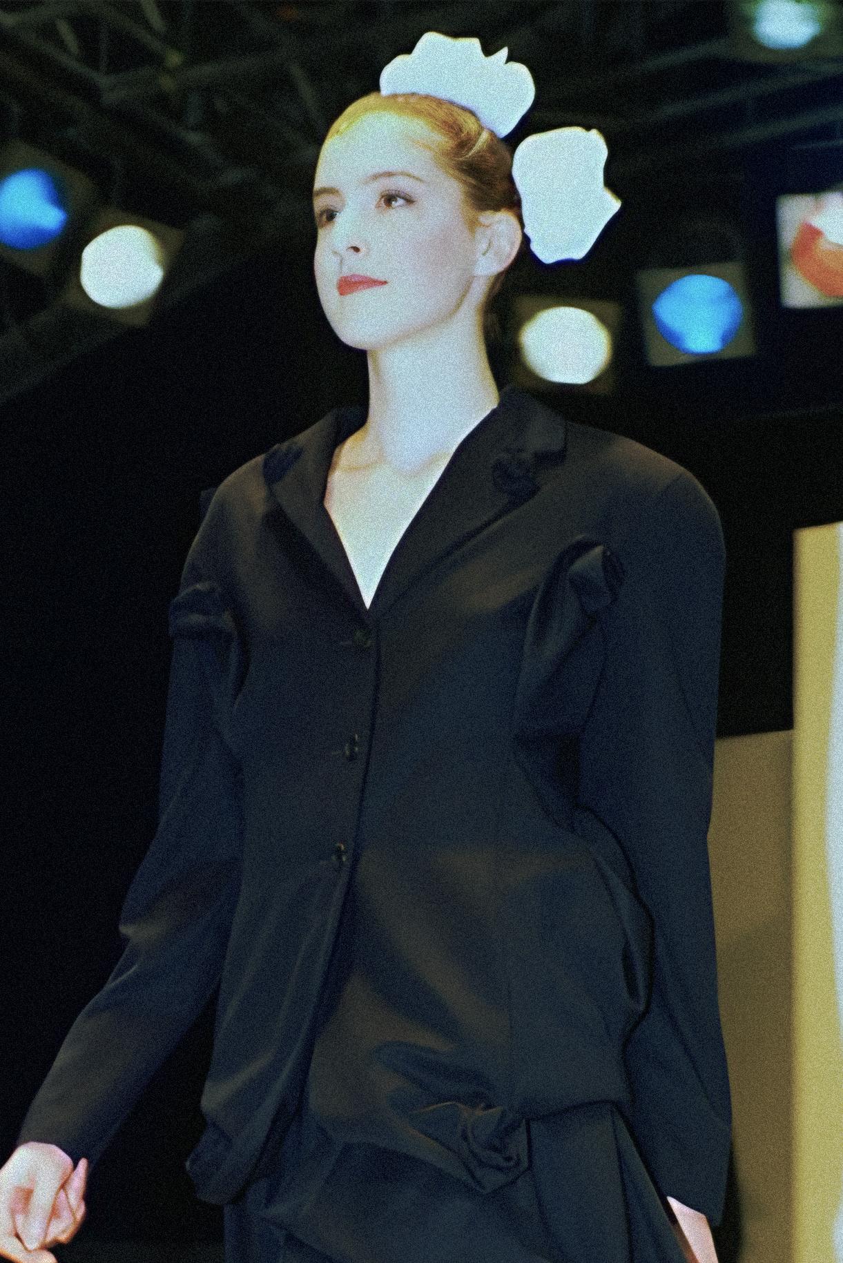John Galliano black rose jacket, fw 1987 For Sale 1