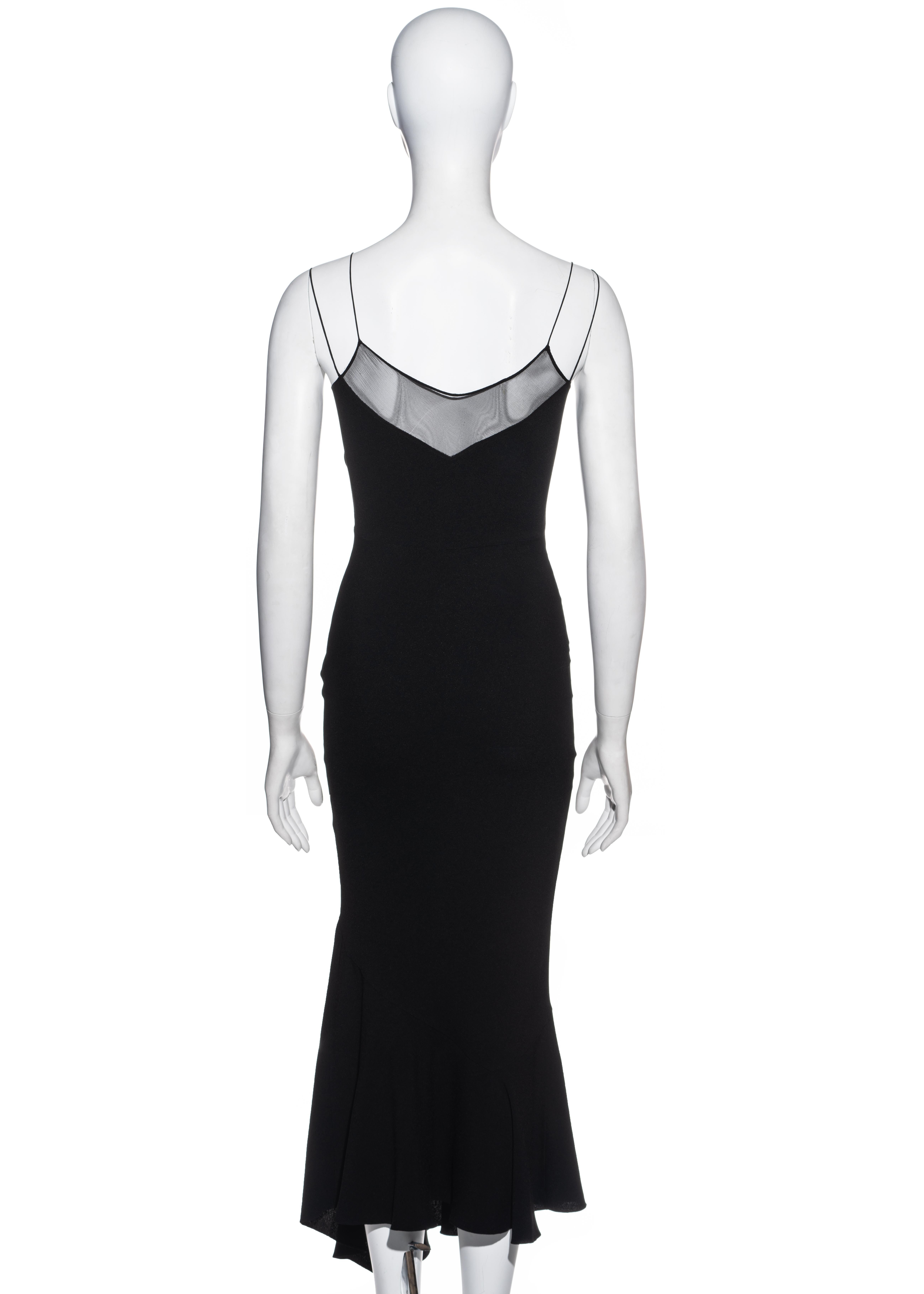 John Galliano black satin-backed crepe bias cut evening dress, fw 2000 ...