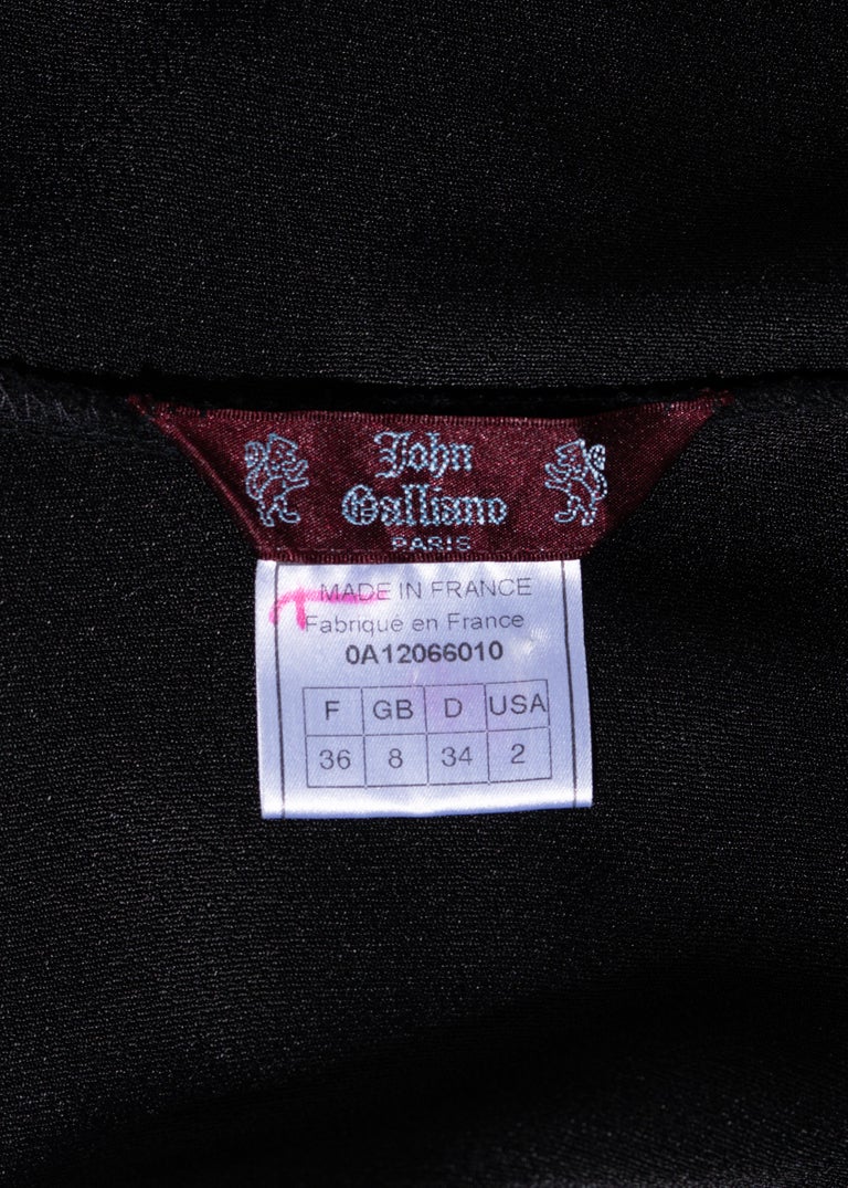 John Galliano black satin-backed crepe bias cut evening dress, fw 2000 ...