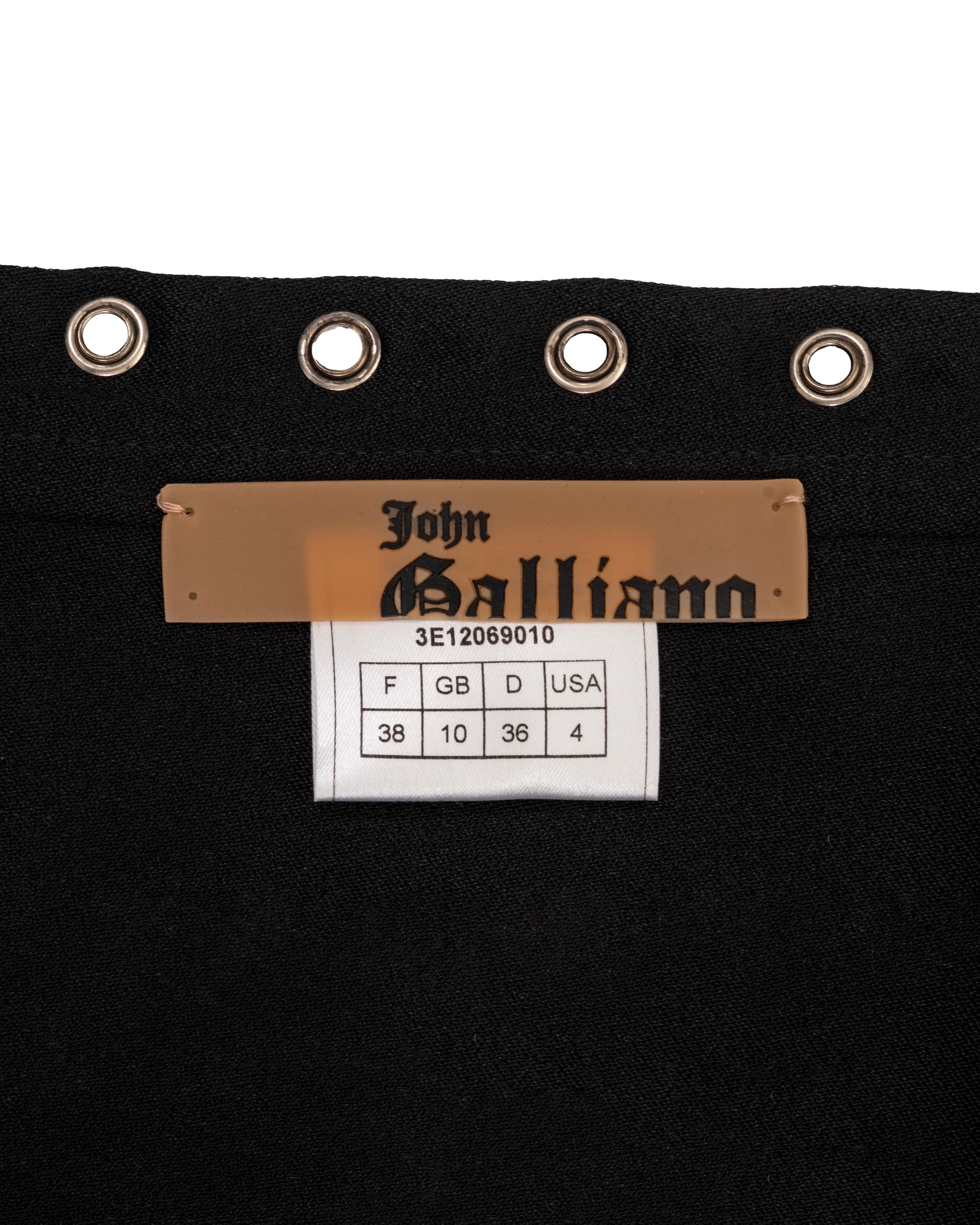 John Galliano black satin evening dress with integrated corset, ss 2003 6