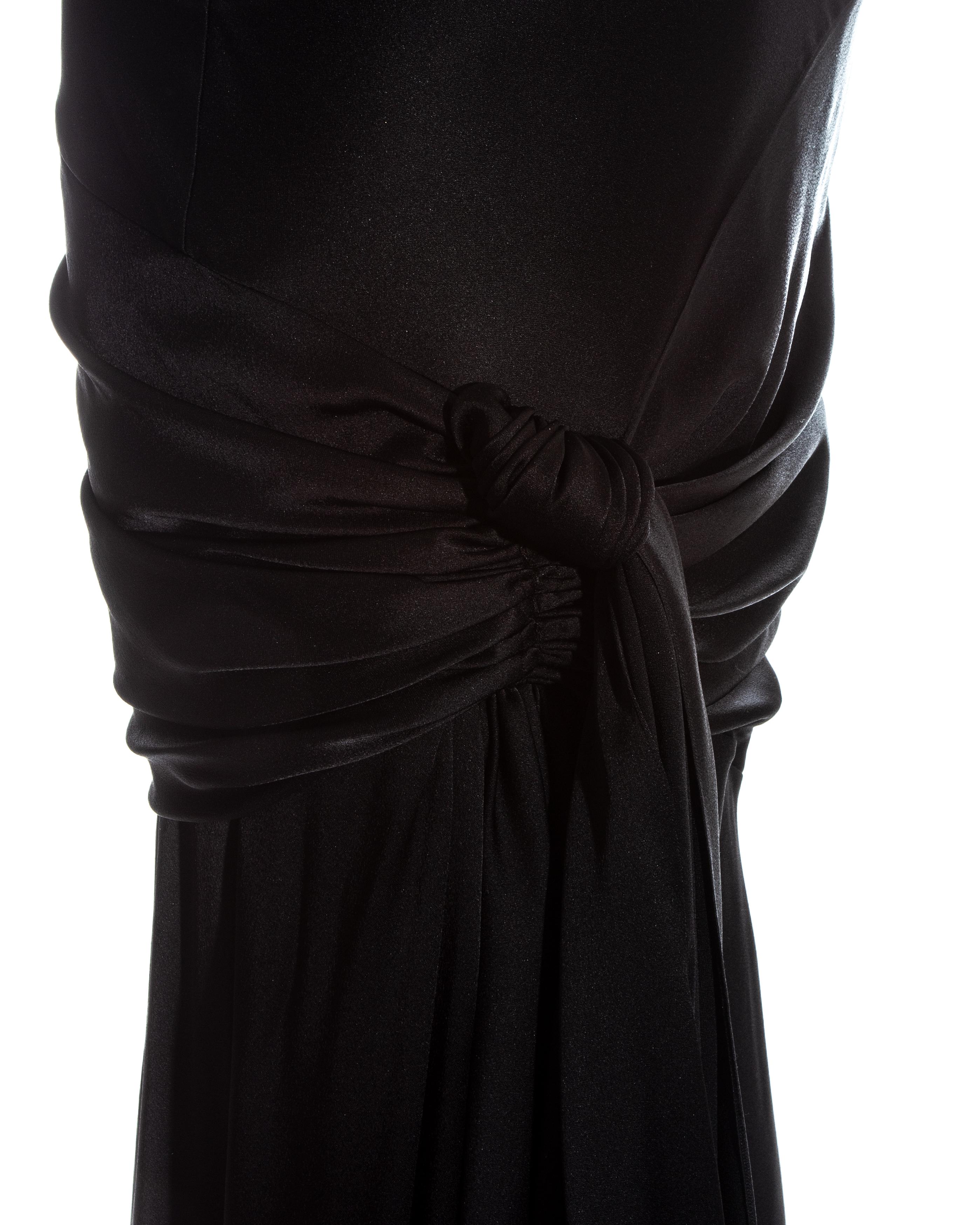 Black John Galliano black satin trained evening skirt, ss 2005