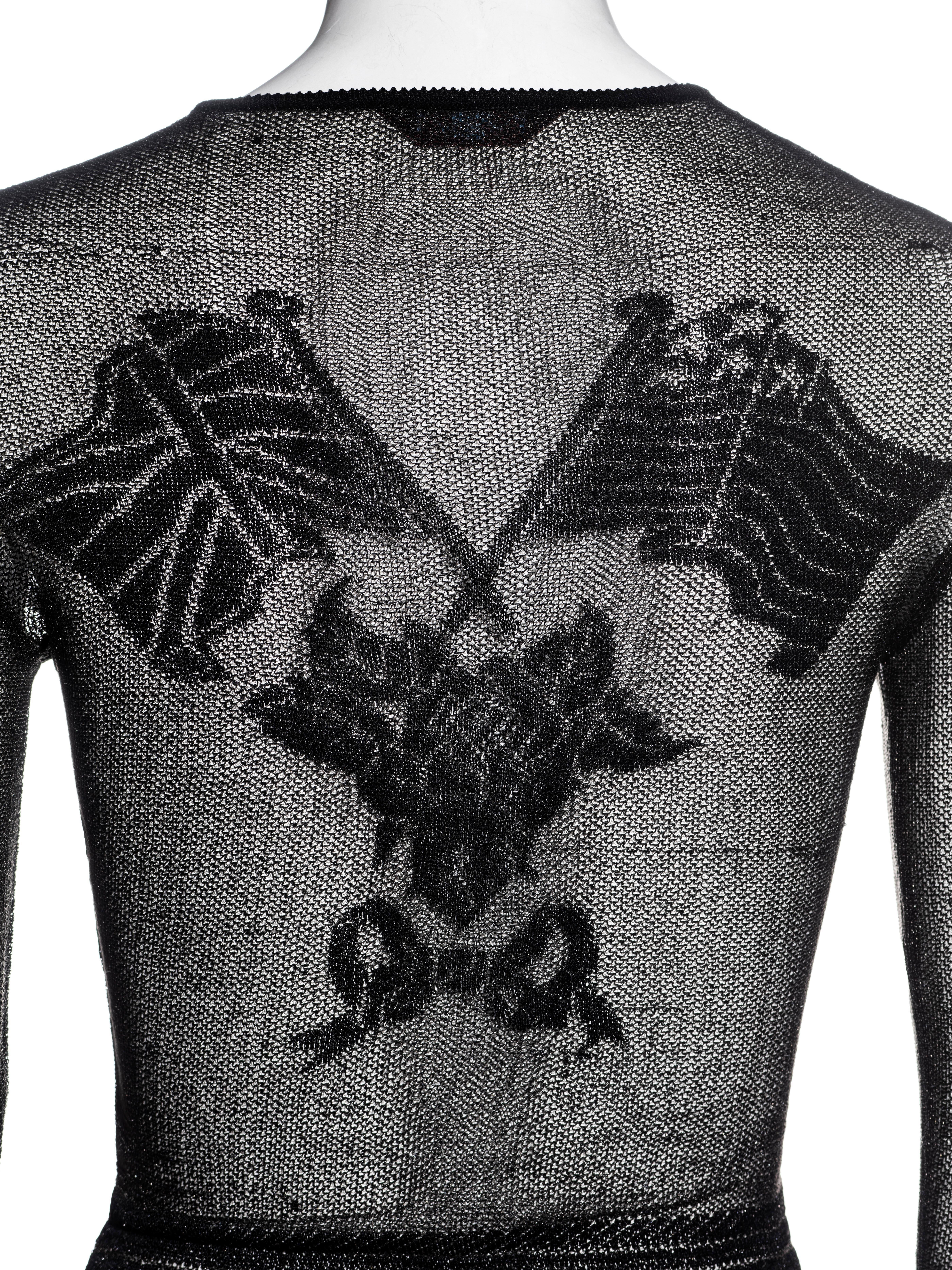 John Galliano black sheer knit tattoo top, fw 1997 6