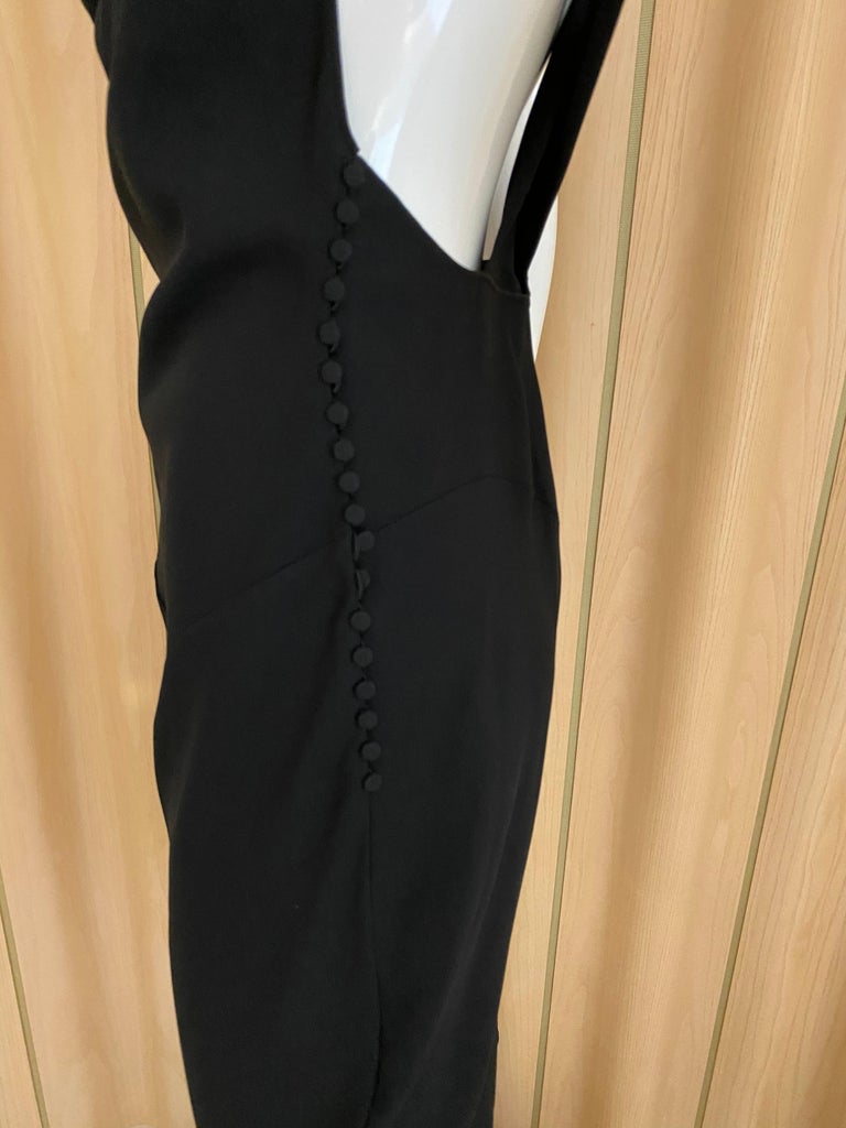 John Galliano Black Silk Crepe Criss Cross Back Cocktail Dress at ...