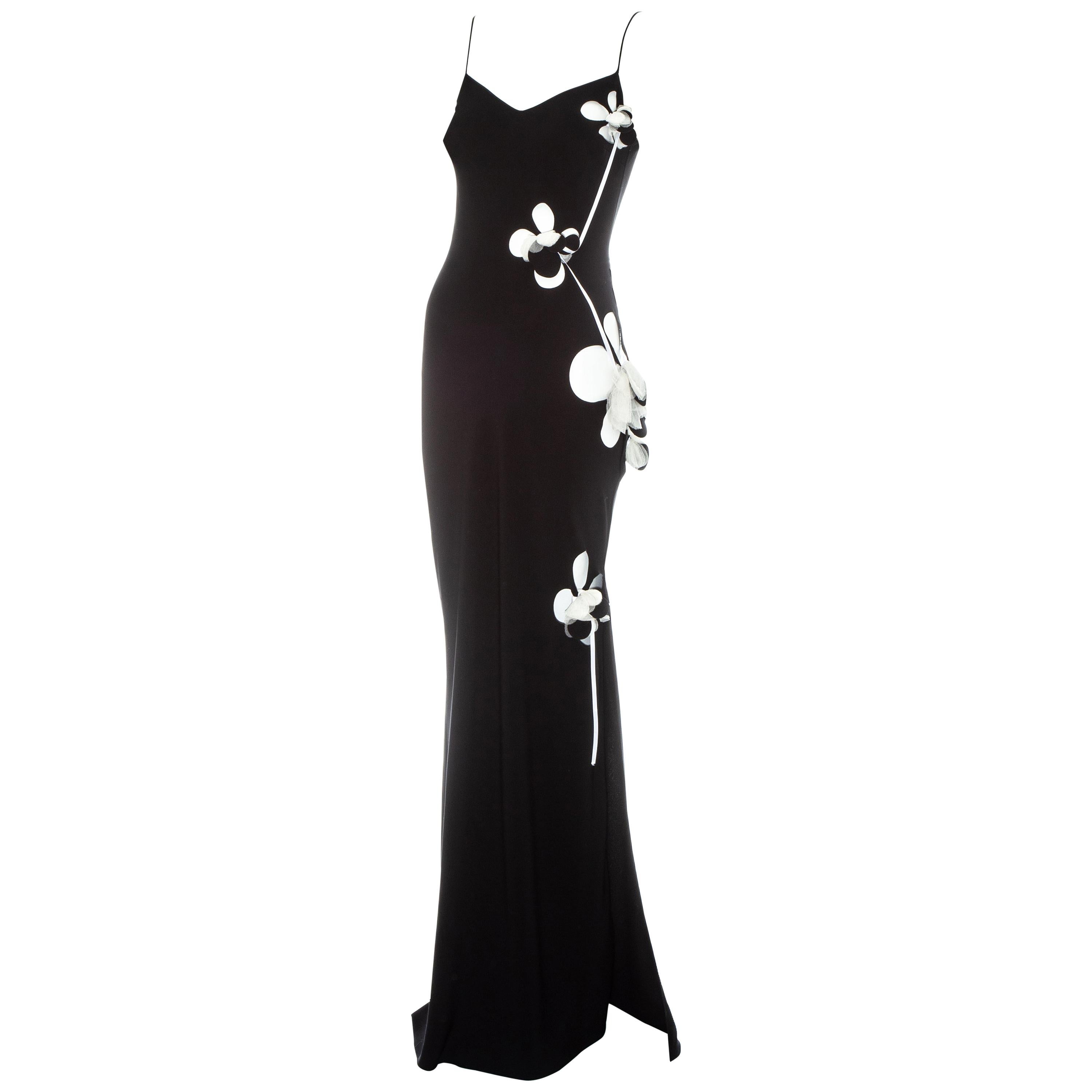 black silk formal dress