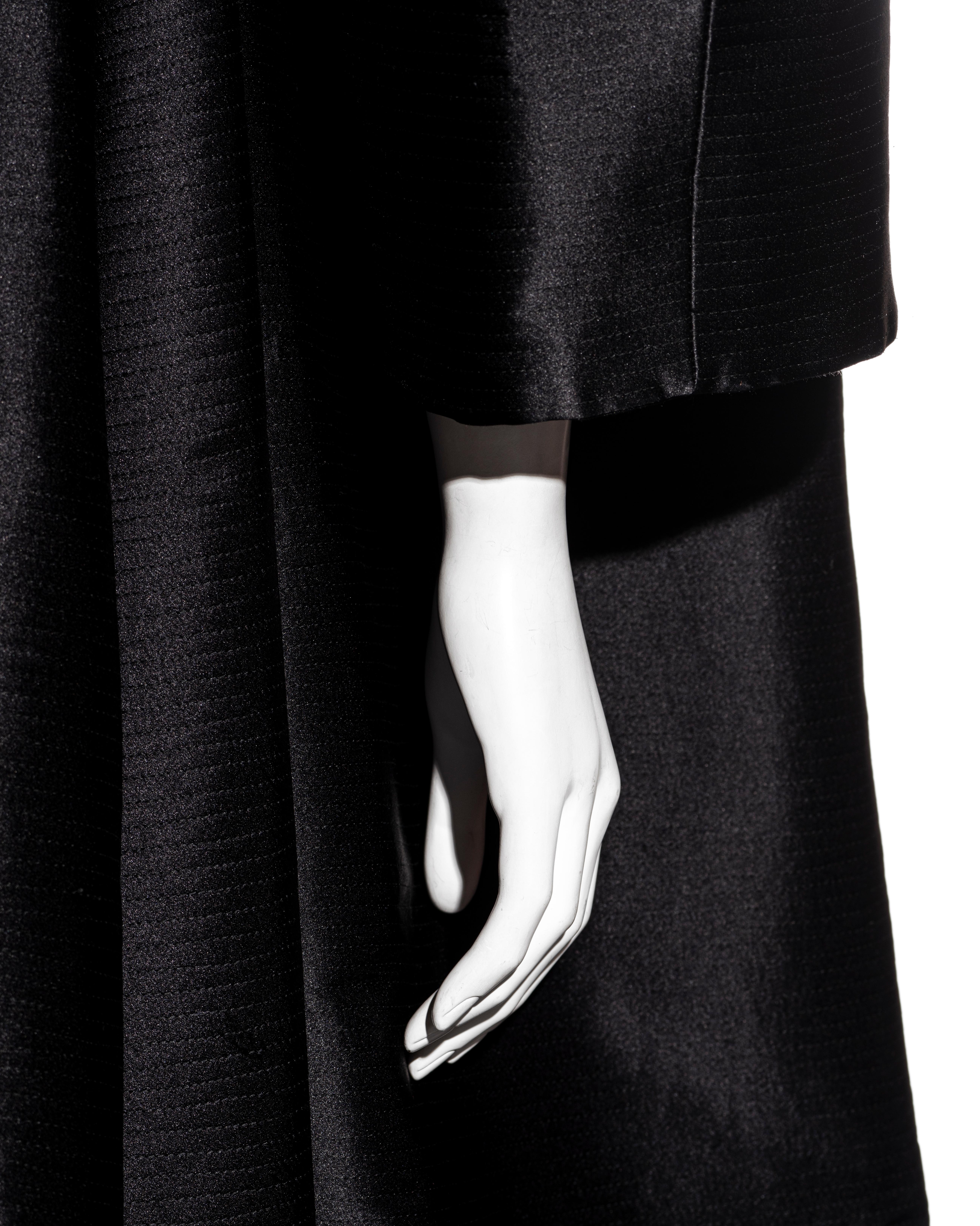 John Galliano black silk heavyweight showpiece opera coat, ss 1995 8