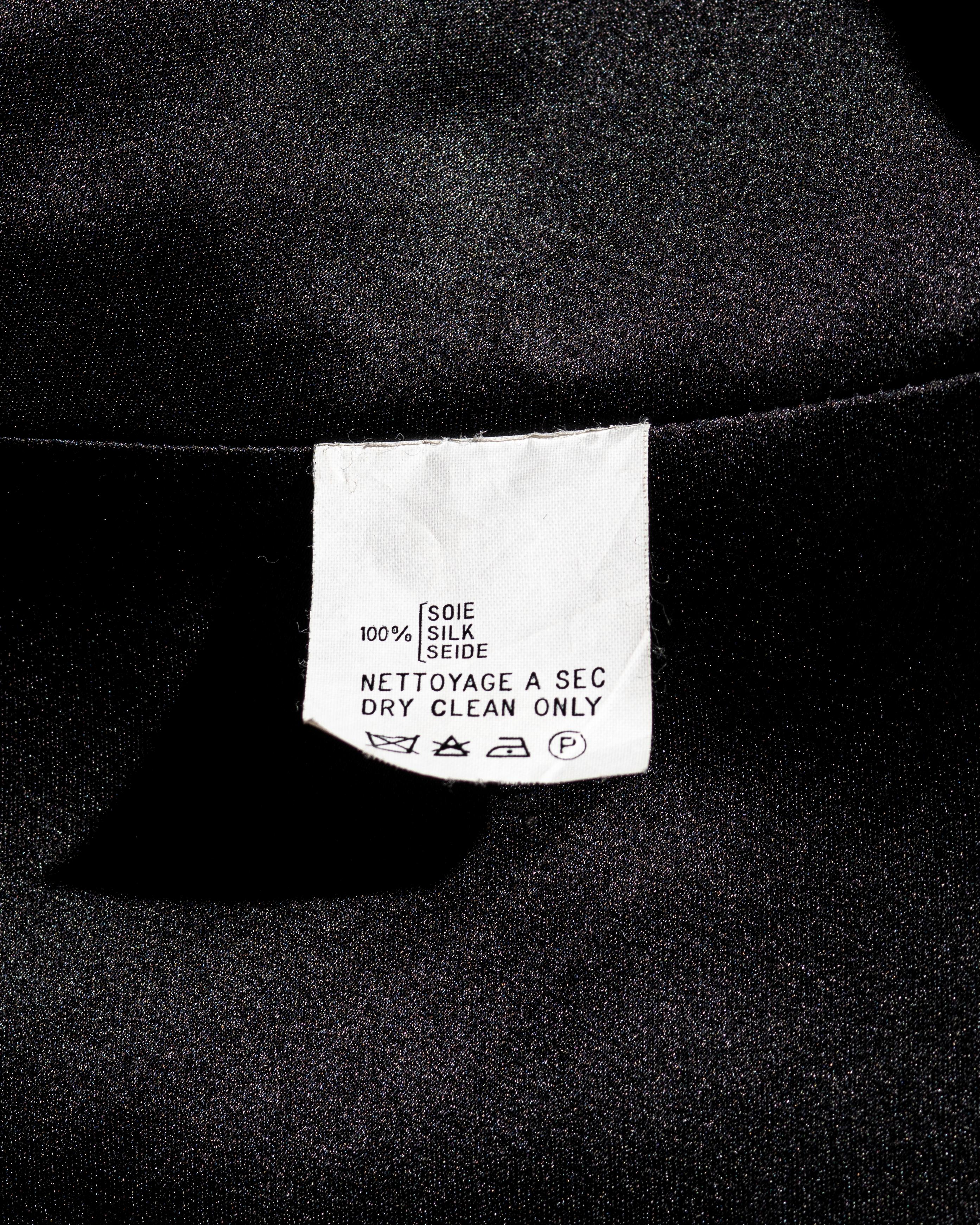 John Galliano black silk heavyweight showpiece opera coat, ss 1995 10