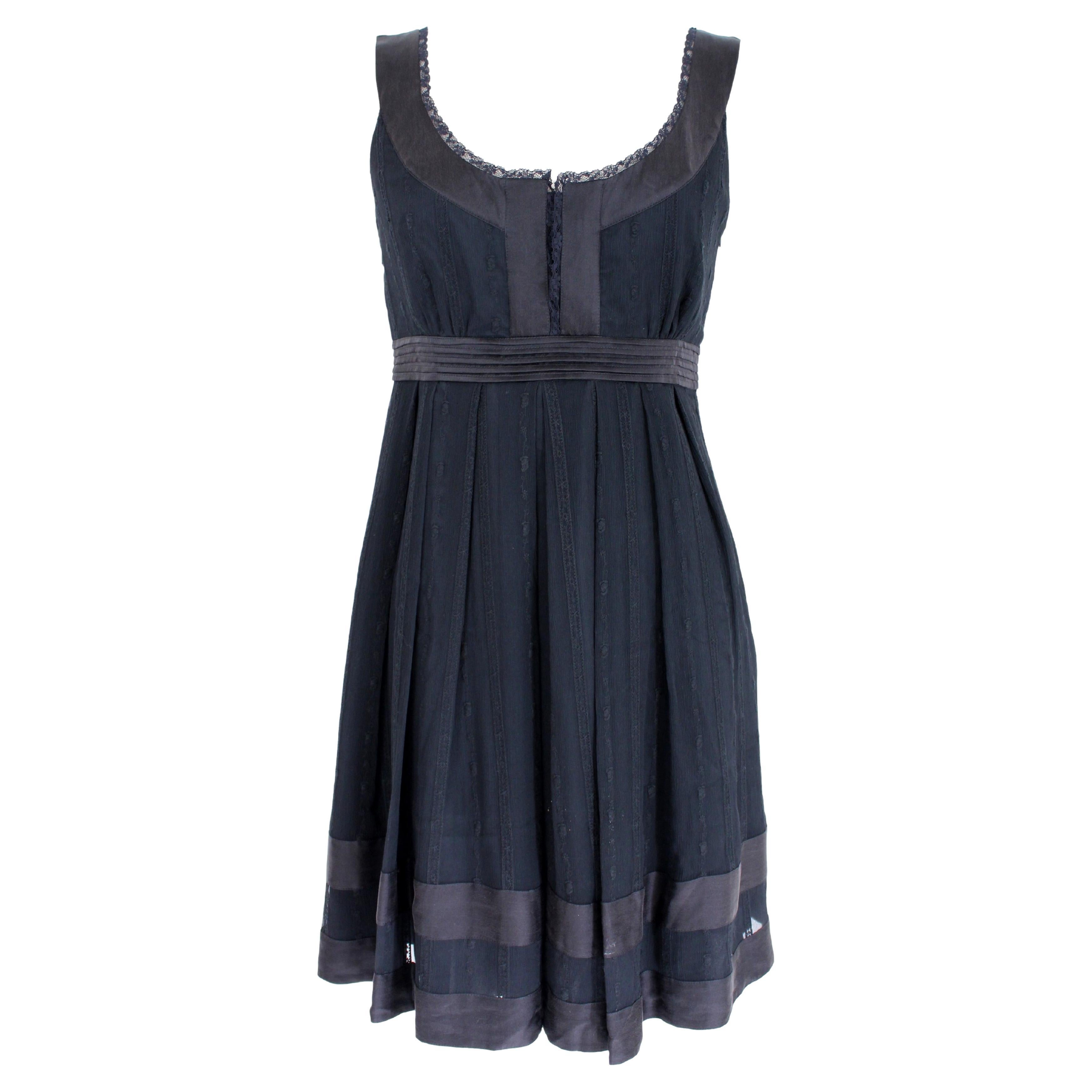 John Galliano Y2K Black SIlk & Lace Skirt