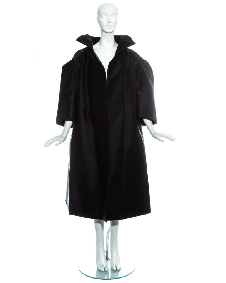 John Galliano black silk structured opera coat, ss 1995 For Sale at 1stDibs