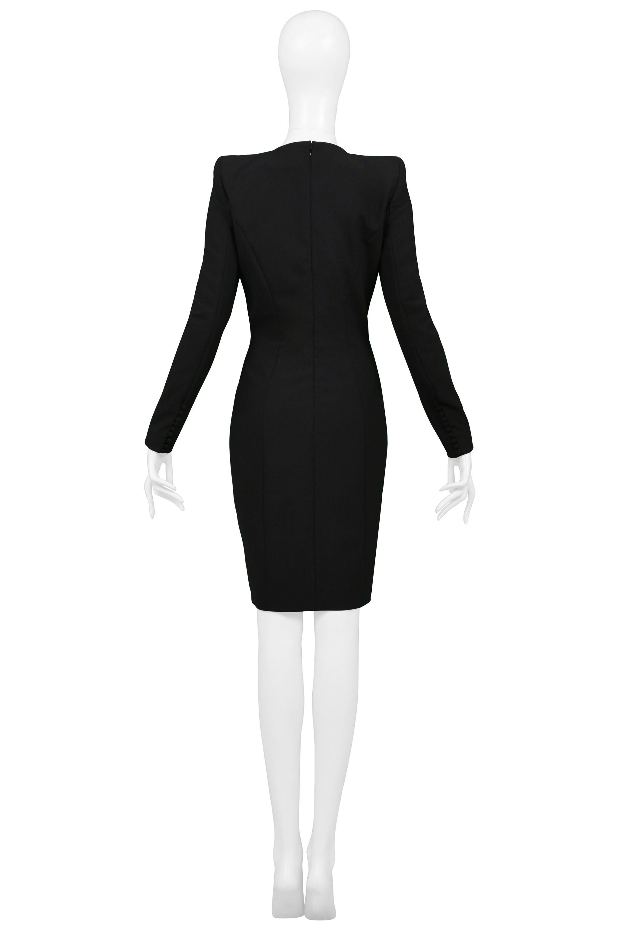 John Galliano Black Tuxedo Dress With Long Sleeves 1997 In Excellent Condition For Sale In Los Angeles, CA