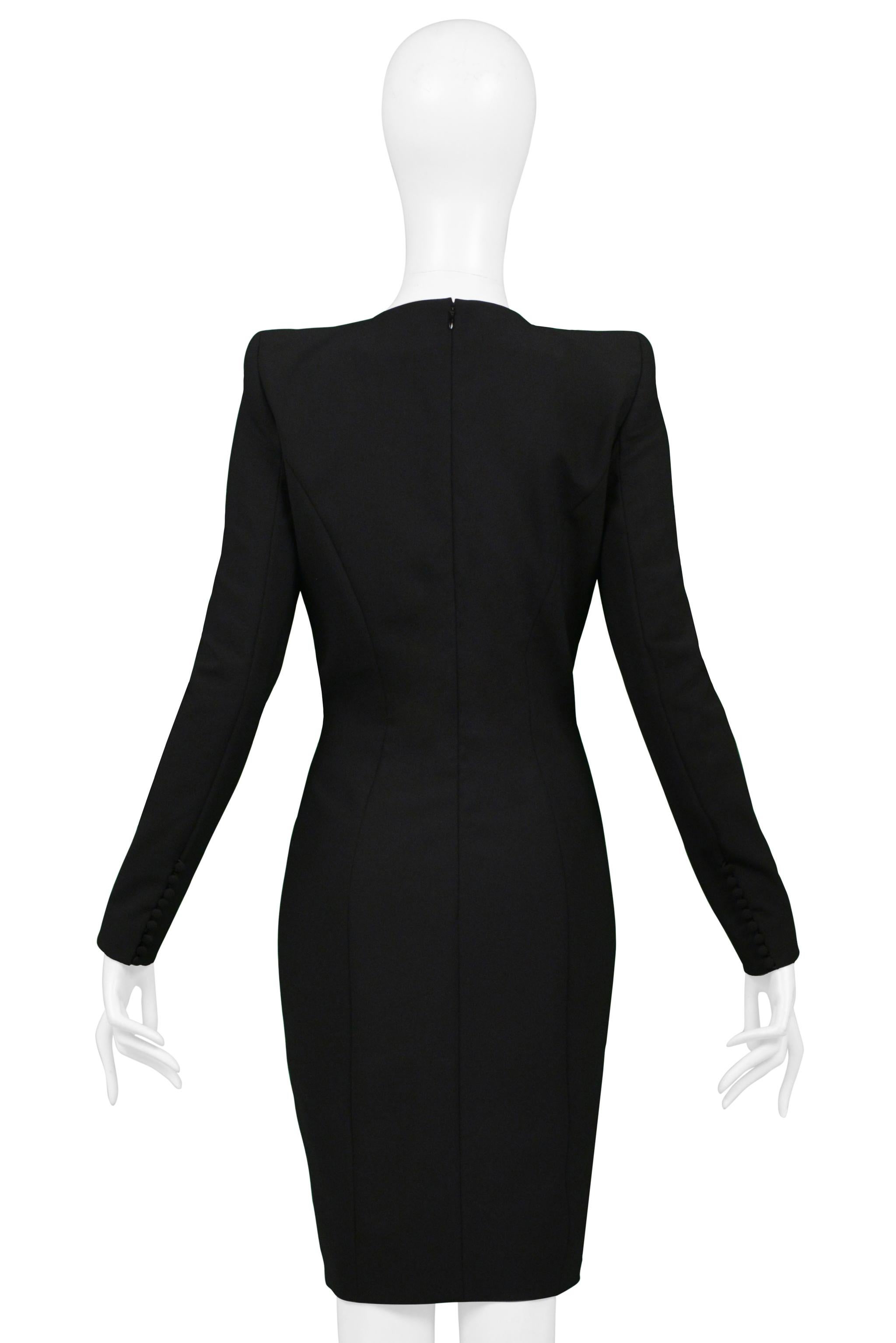 Women's John Galliano Black Tuxedo Dress With Long Sleeves 1997 For Sale