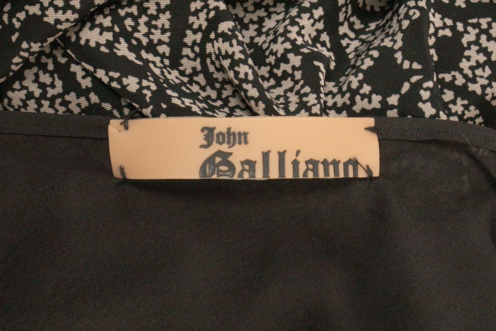 John Galliano Black Velvet Hooded Evening Dress 8