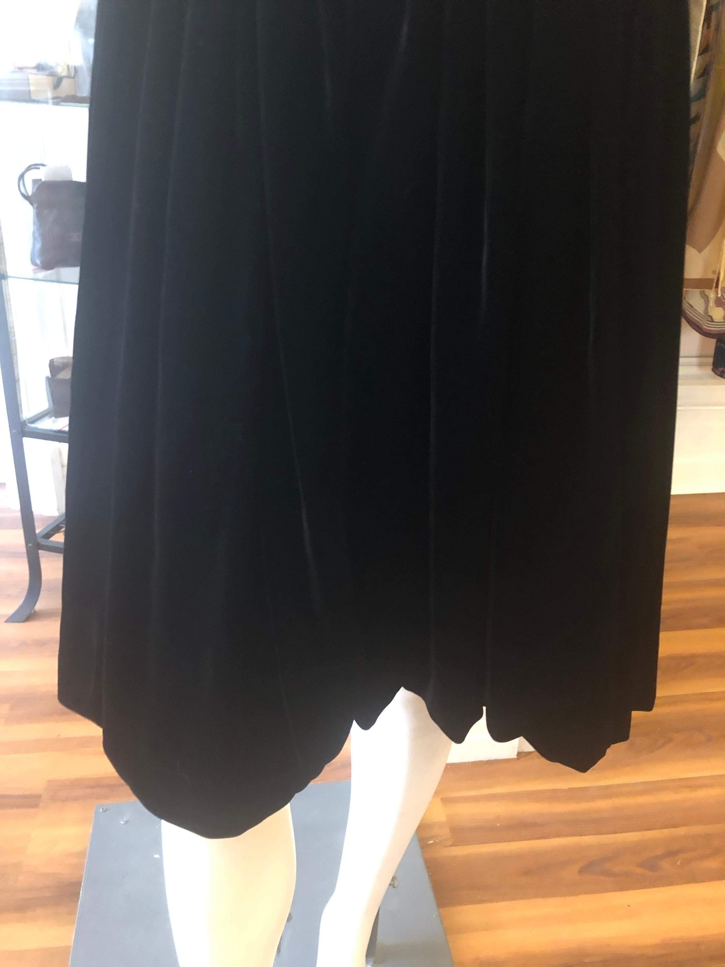 John Galliano Black Velvet Klaudee Skirt 36Fr For Sale 2
