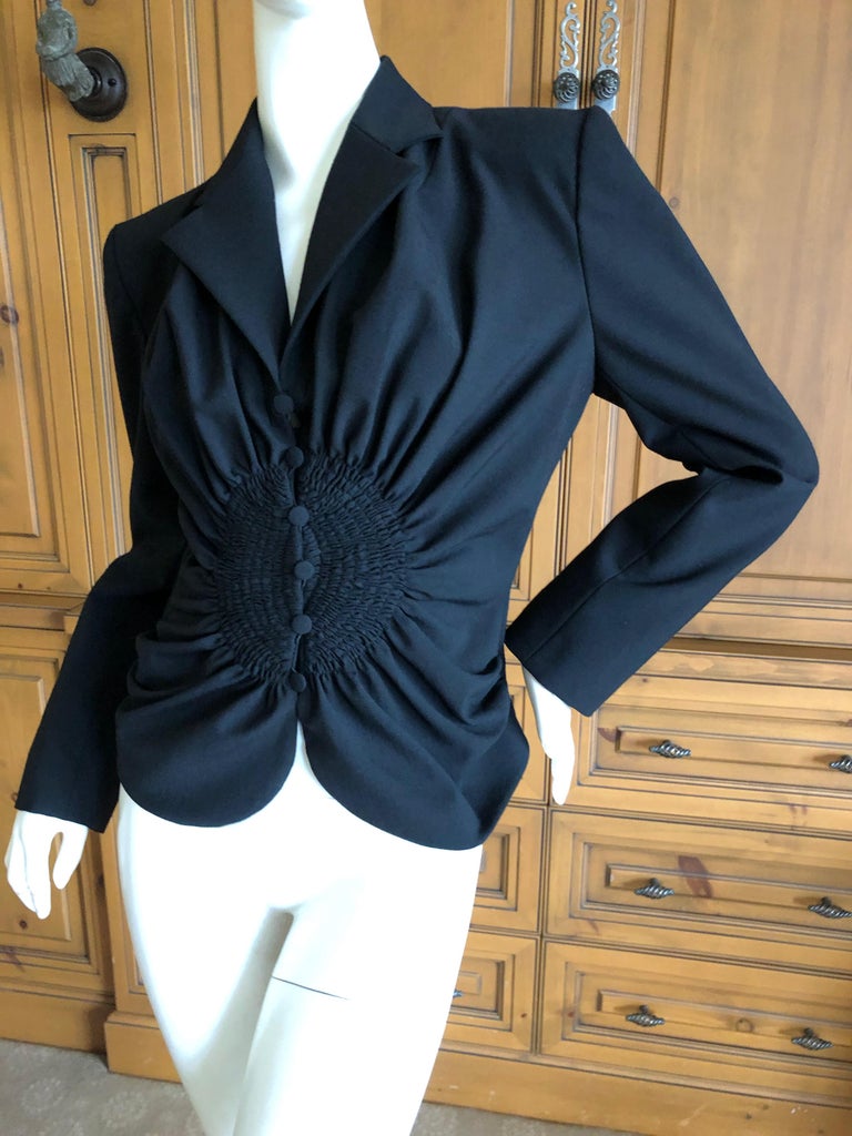 John Galliano Black Vintage 1990's Pintuck Detailed Jacket For Sale at ...