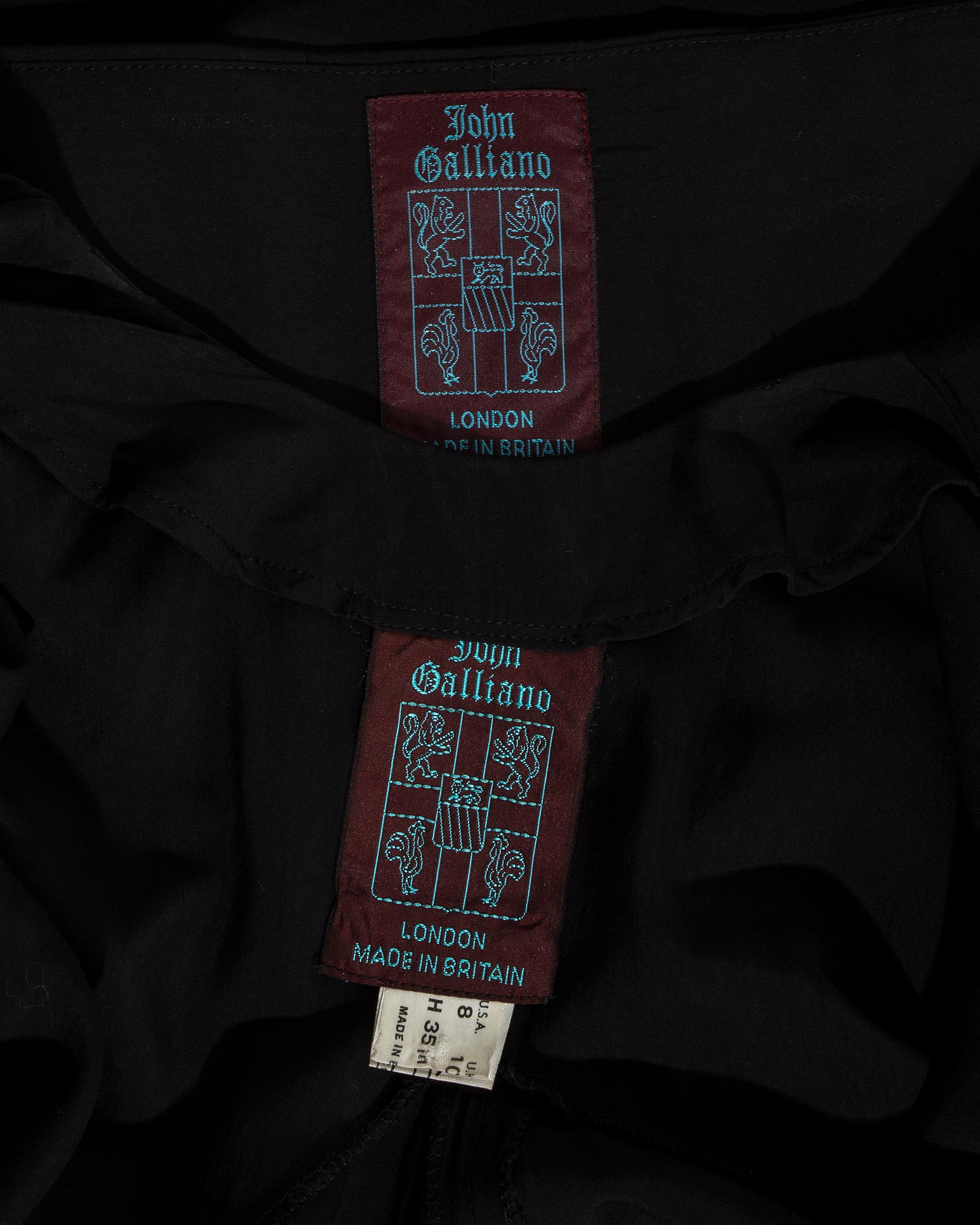 John Galliano black viscose draped 'Rose Collection' ensemble, fw 1987 6
