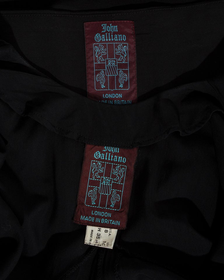 John Galliano black viscose draped 'Rose Collection' ensemble, fw 1987 ...