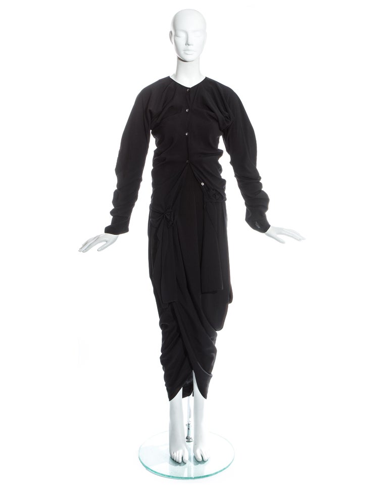 John Galliano black viscose draped 'Rose Collection' ensemble, fw 1987 ...