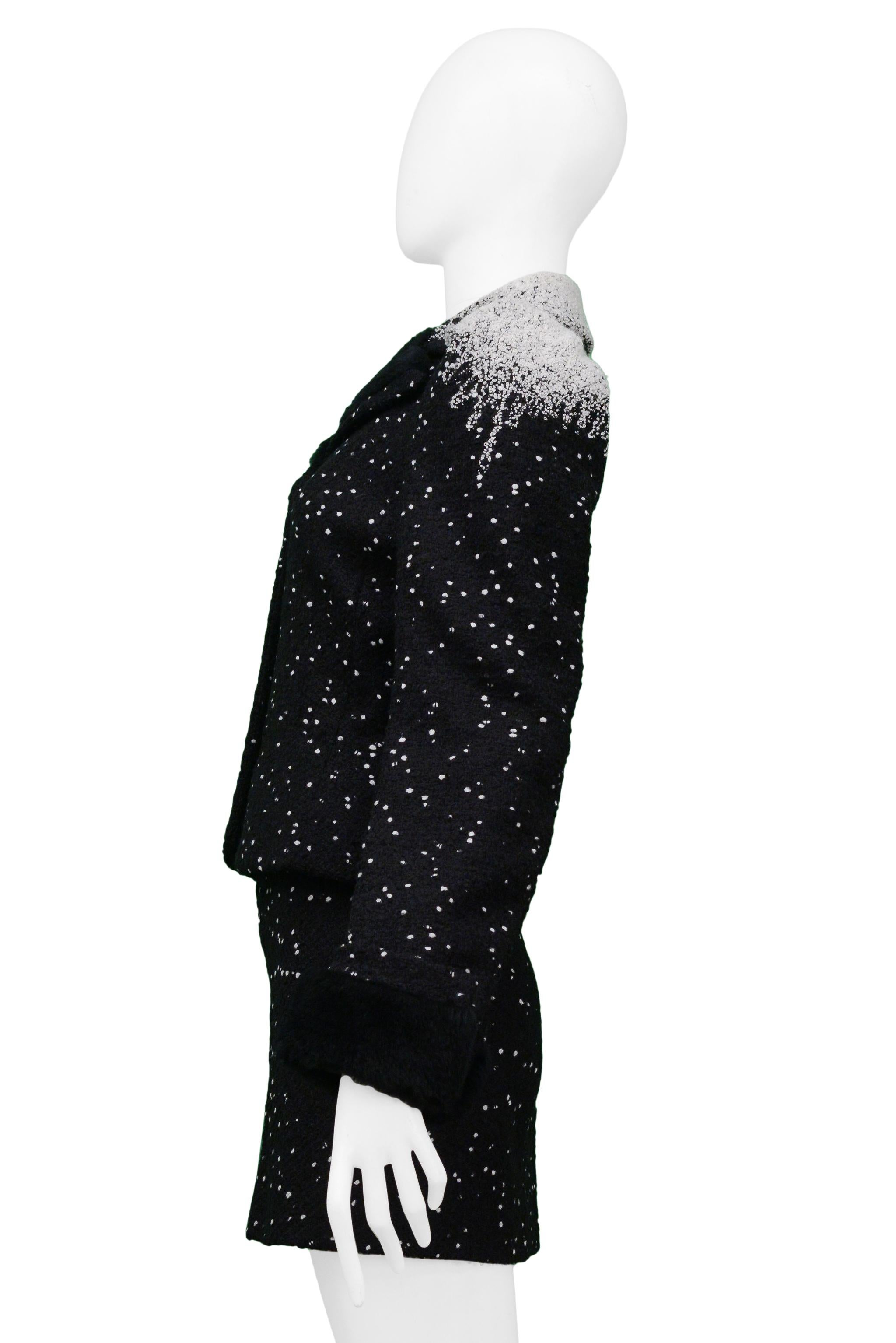John Galliano Black & White Snowstorm Stitch Jacket And Skirt 1996 1