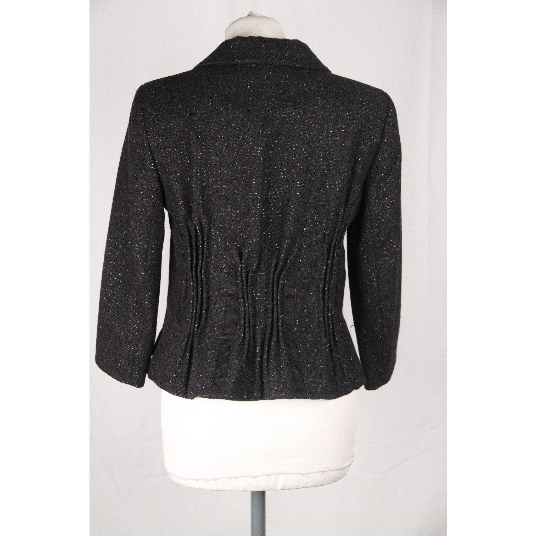 Women's JOHN GALLIANO Black Wool & Cashmere BLAZER Jacket SIZE 6