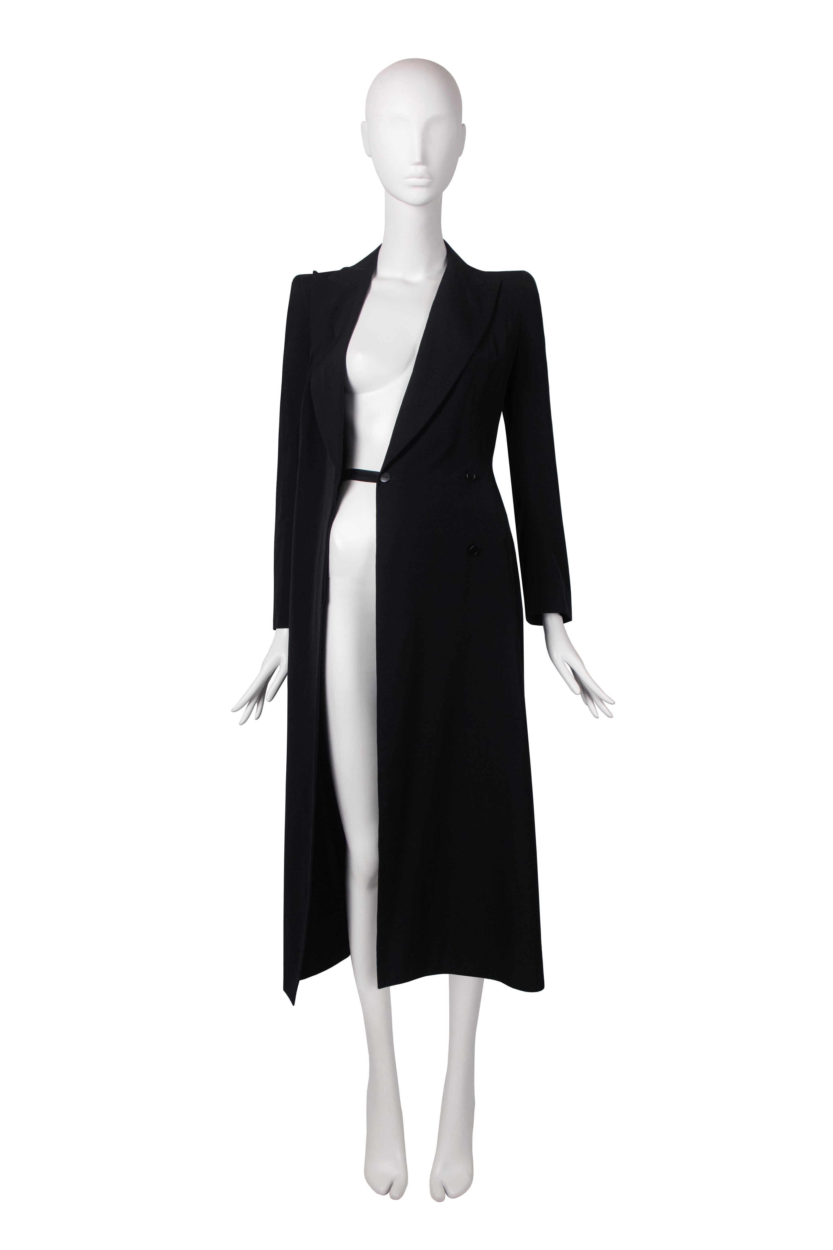 John Galliano black wool gabardine coat, ss 1996 In Excellent Condition For Sale In Melbourne, AU
