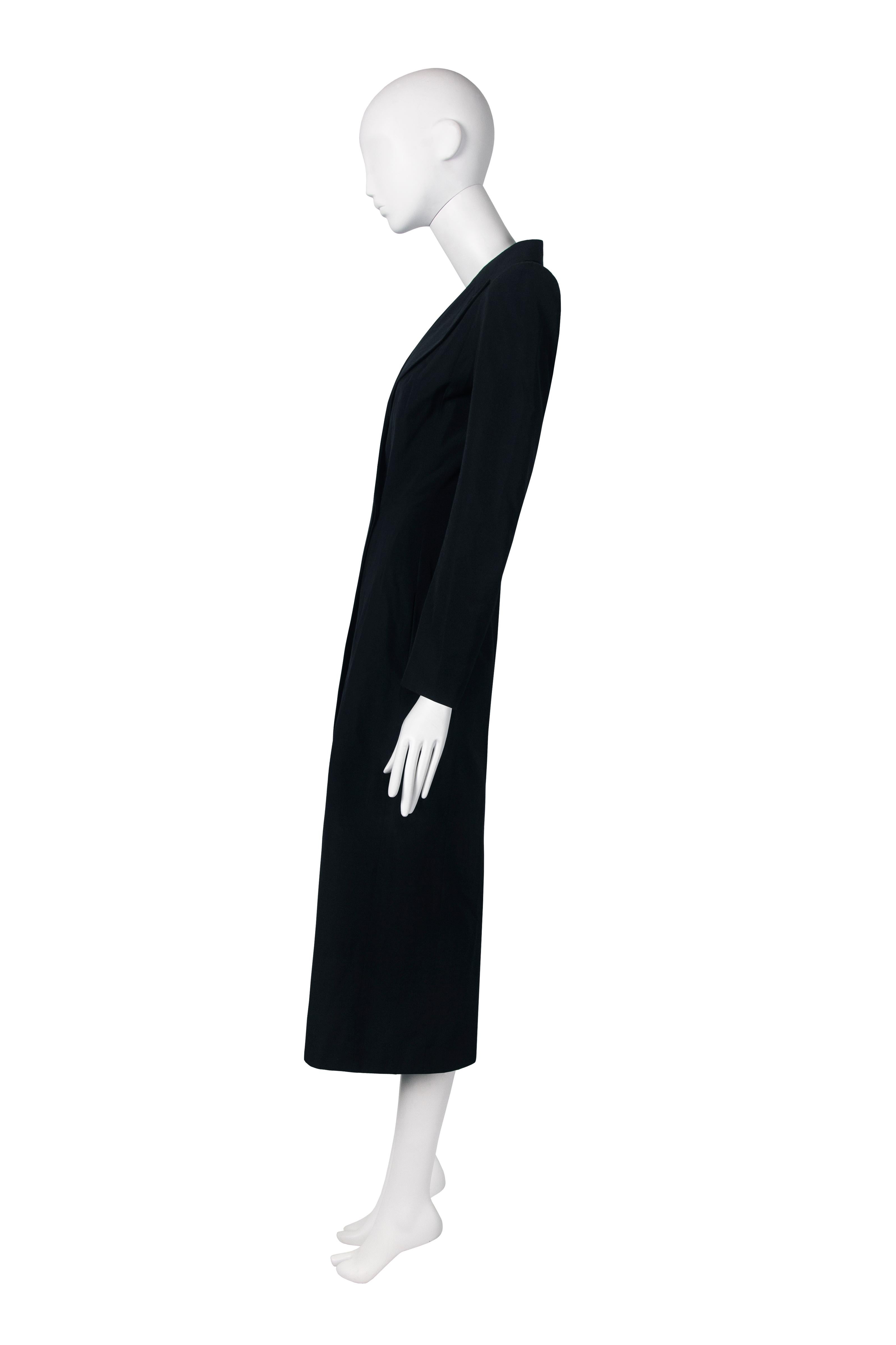 John Galliano black wool gabardine coat, ss 1996 For Sale 3