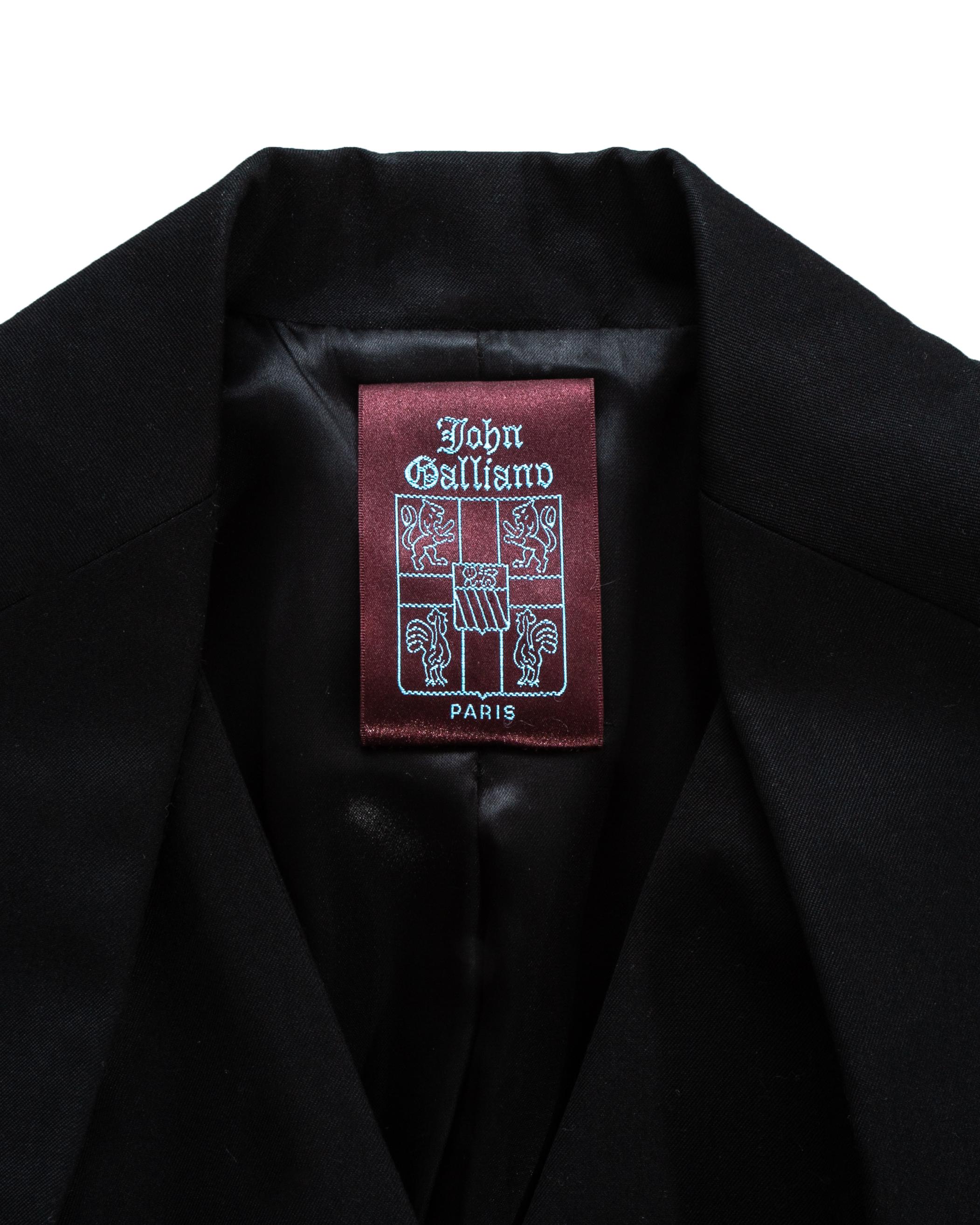 John Galliano black wool 'Pin Up' skirt suit, ss 1995 5