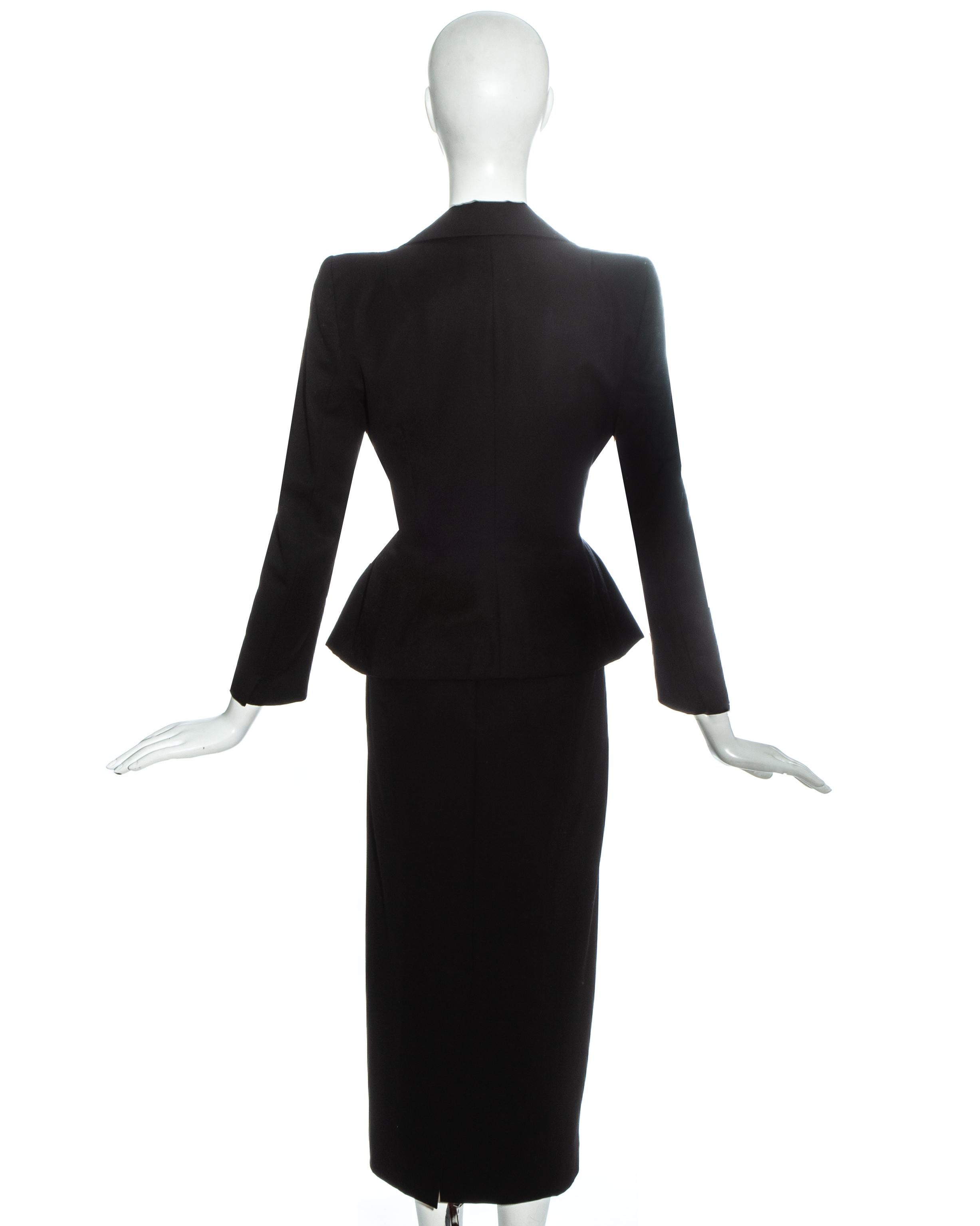 John Galliano black wool 'Pin Up' skirt suit, ss 1995 4