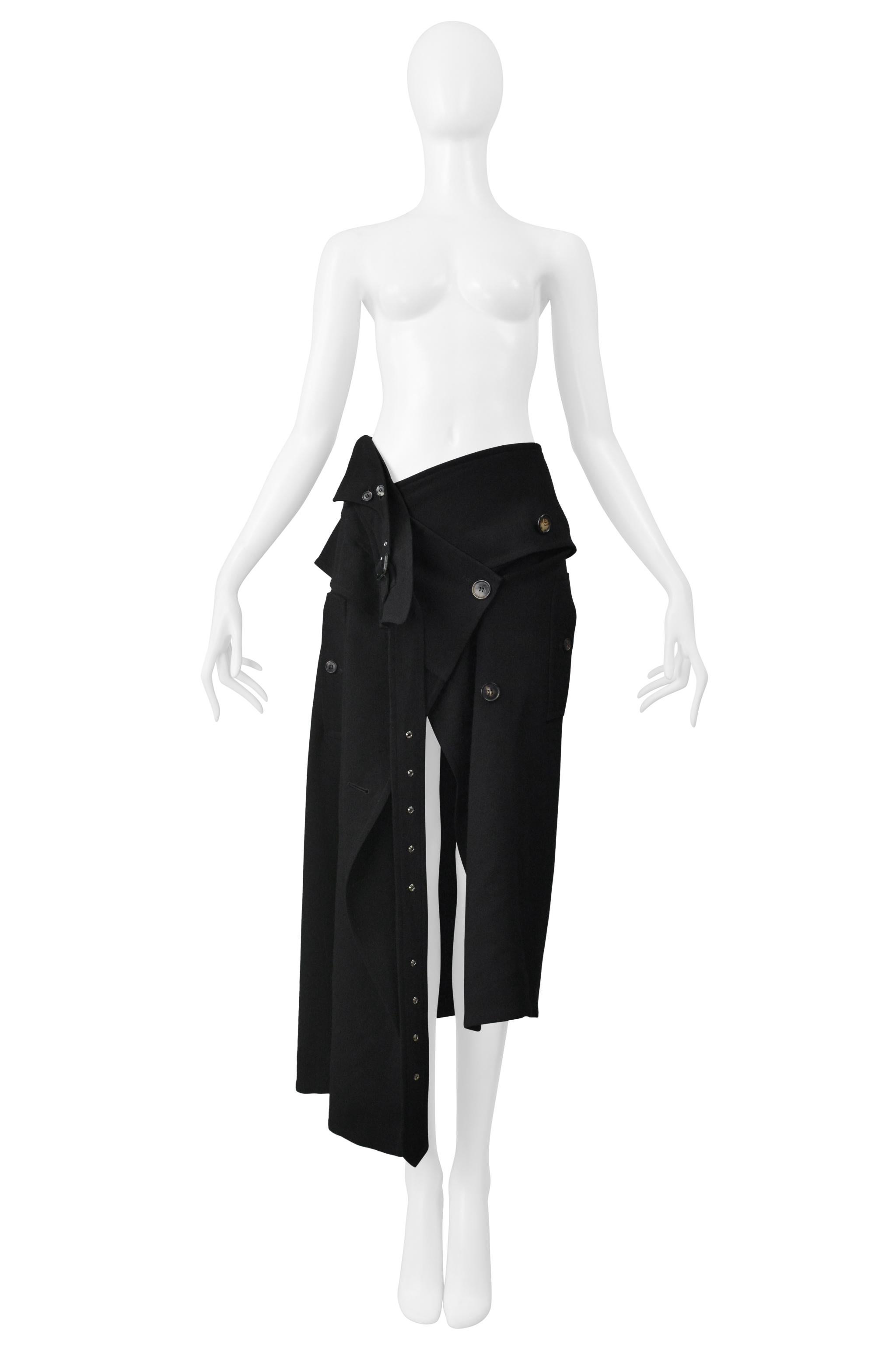 John Galliano Falda trench de lana negra Fw 1999 en Bueno estado para la venta en Los Angeles, CA