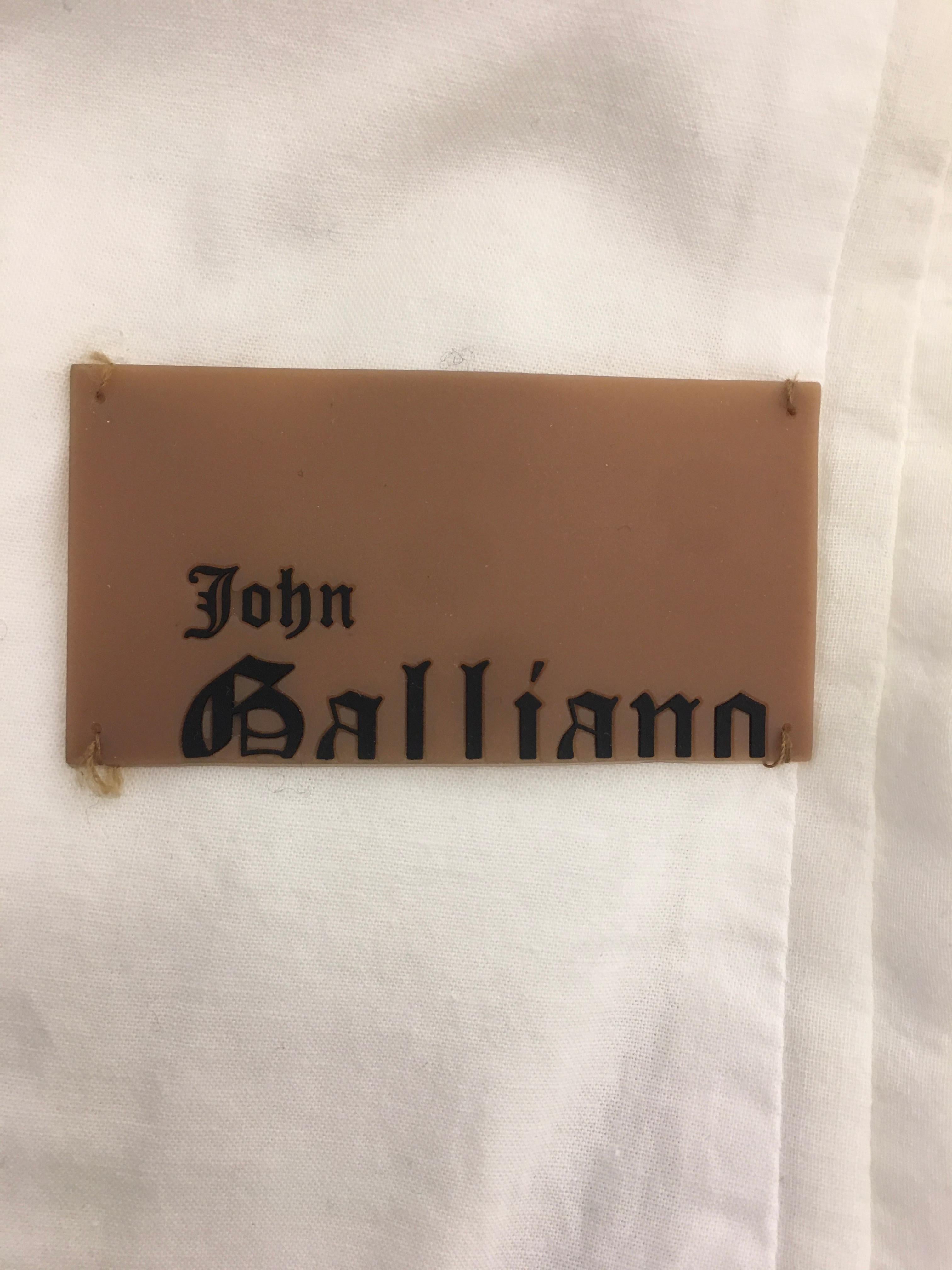 JOHN GALLIANO Blazer militare bianco panna in cotone collezione uomo SS 2008 en venta 1