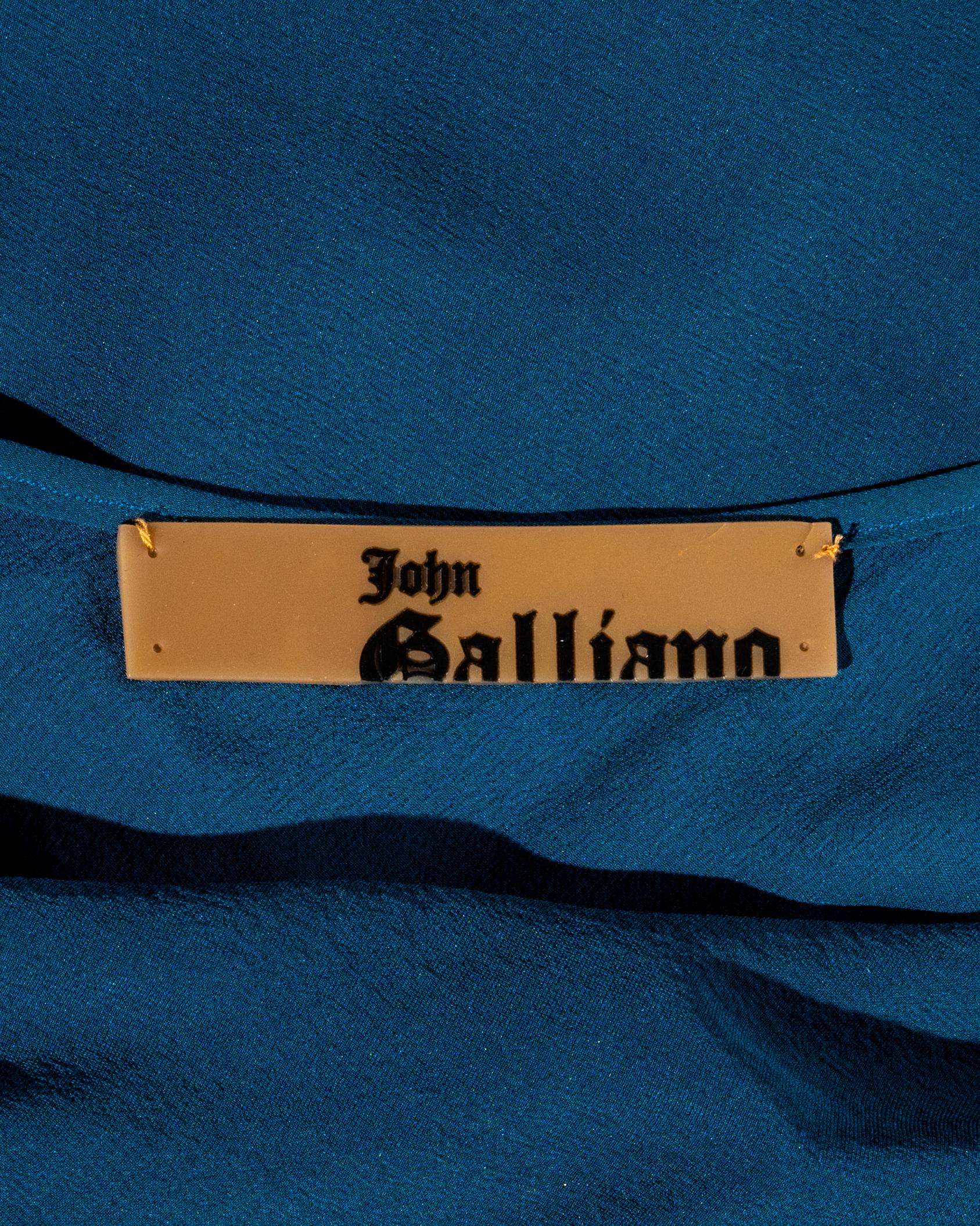 John Galliano blue bias cut silk floor-length evening dress, ss 2003 5