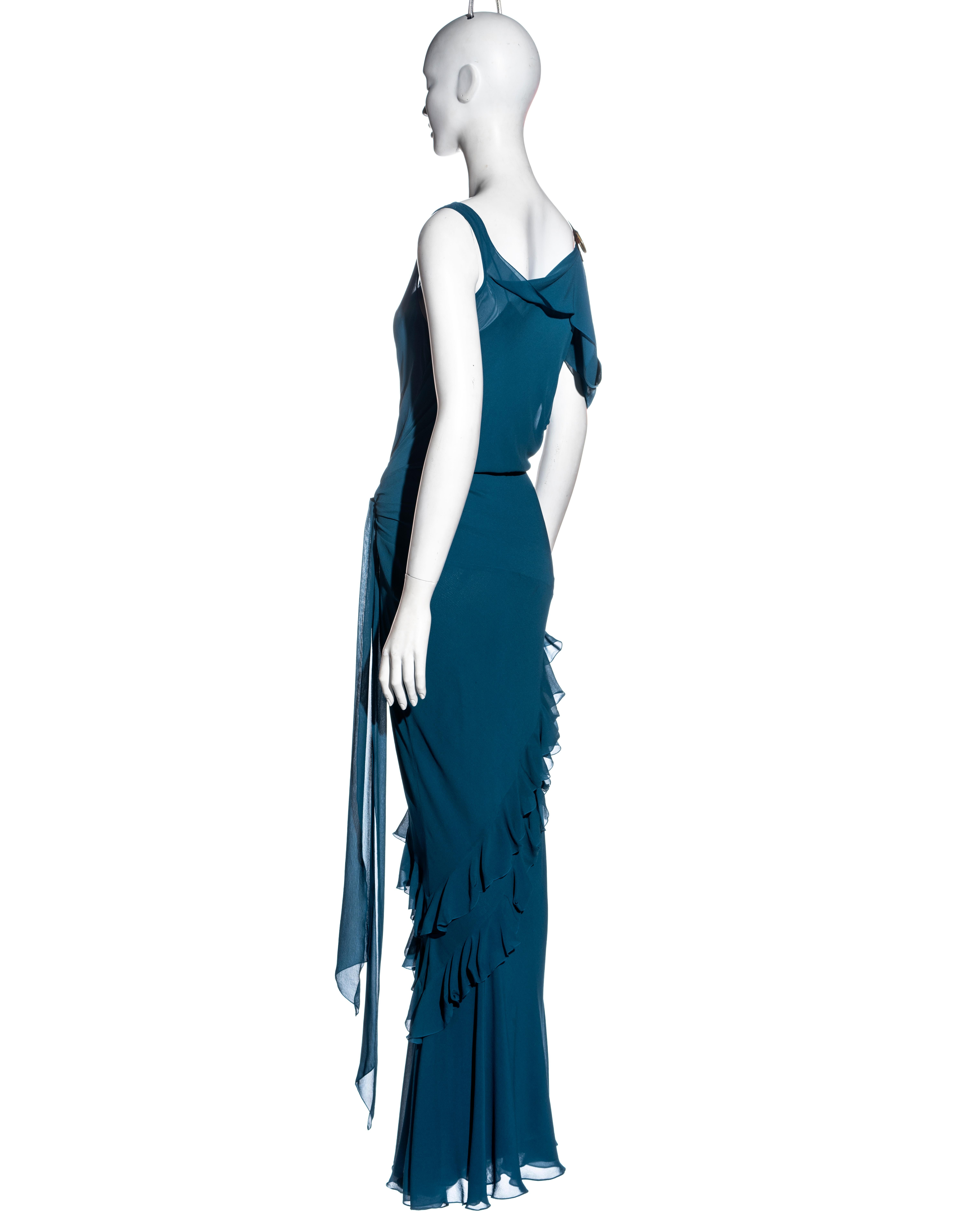 John Galliano blue bias cut silk floor-length evening dress, ss 2003 3