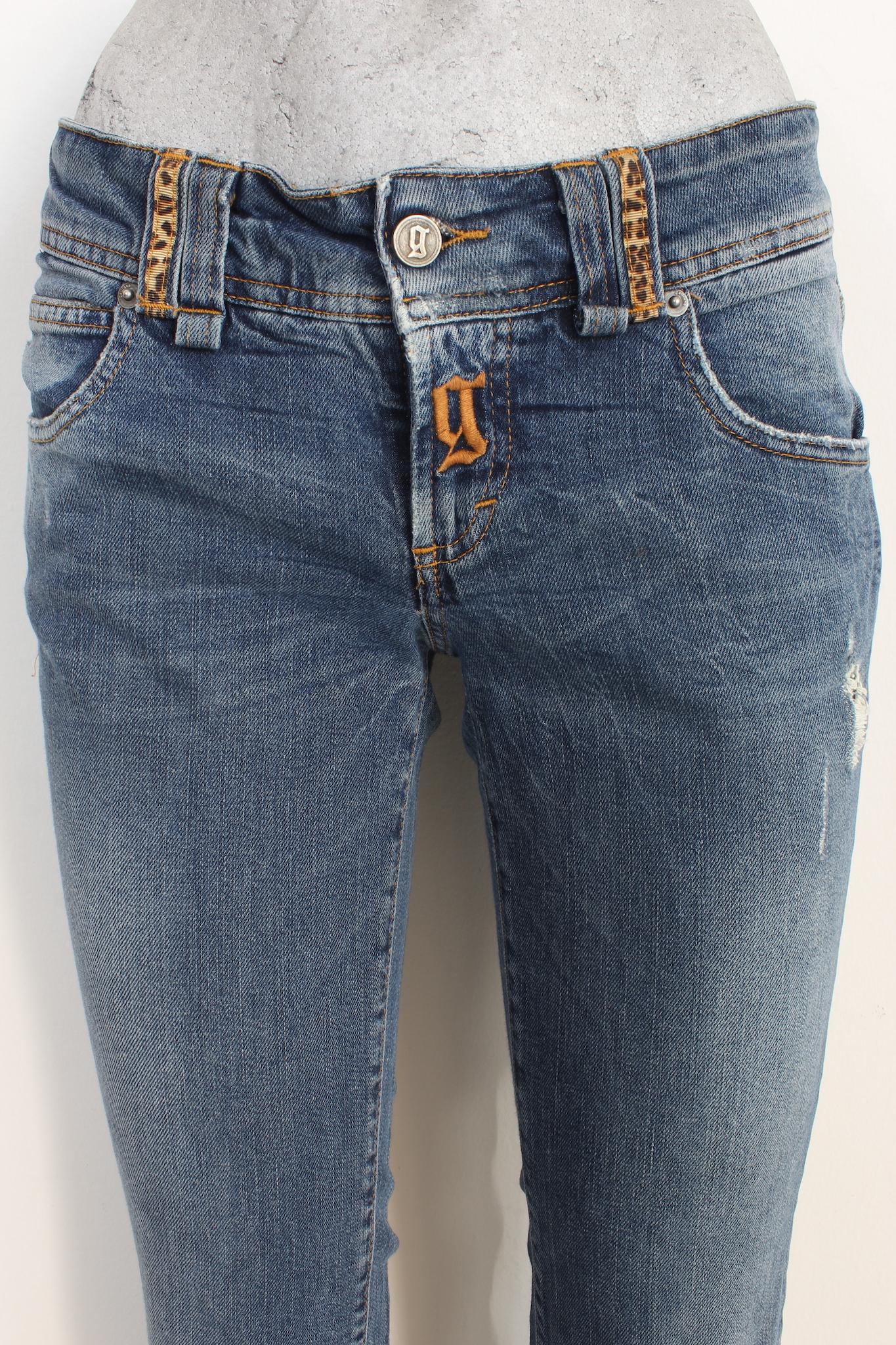 John Galliano Blue Straight Jeans Vintage 2000s For Sale 3