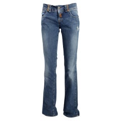 John Galliano Blaue Straight Jeans Vintage 2000s