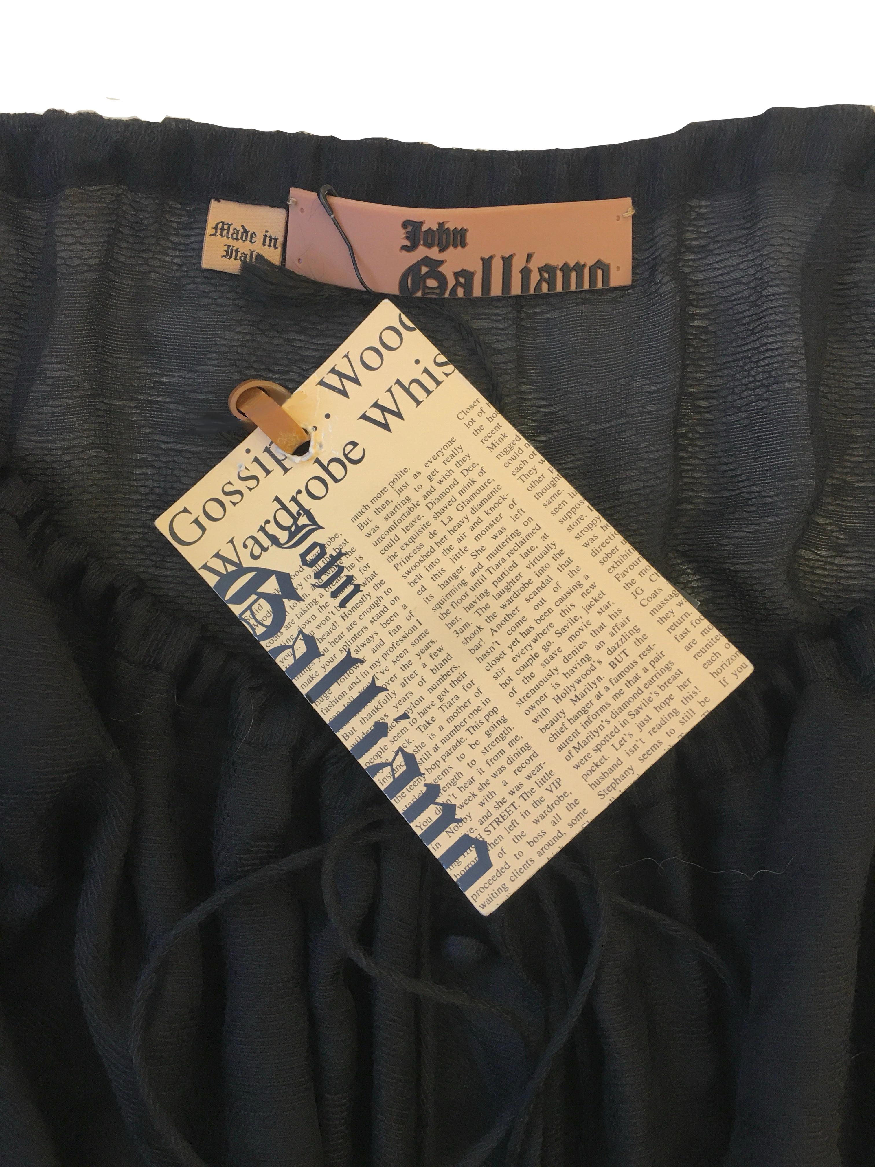 Women's JOHN GALLIANO Black cotton-silk jacquard fabric blouse from the SS 2010 season For Sale