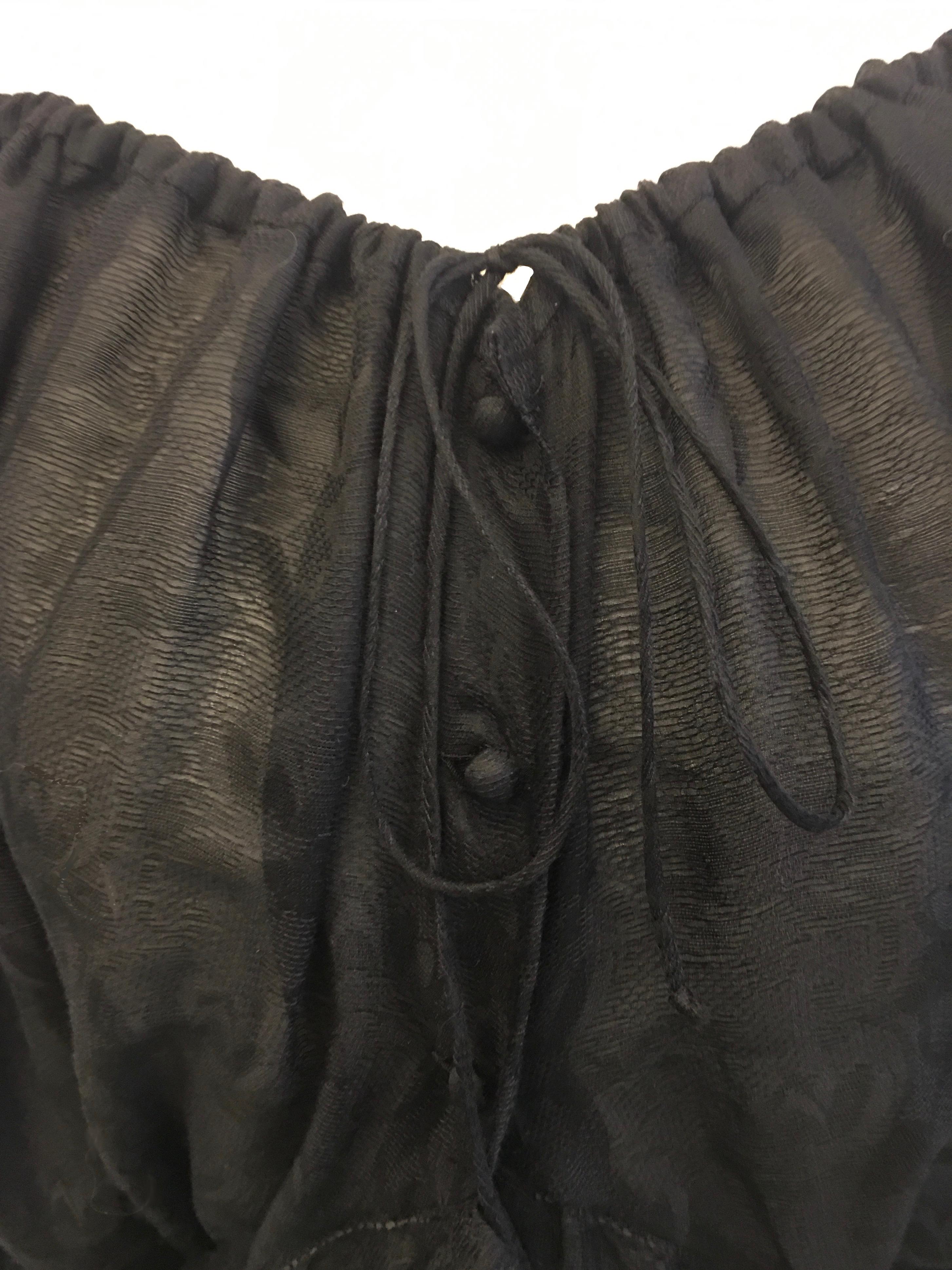 JOHN GALLIANO Black cotton-silk jacquard fabric blouse from the SS 2010 season For Sale 2