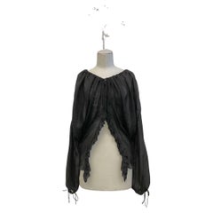 JOHN GALLIANO Black cotton-silk jacquard fabric blouse from the SS 2010 season