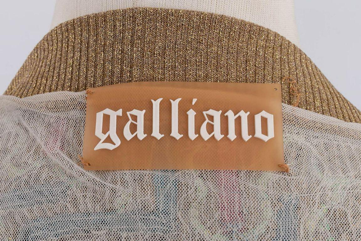 John Galliano Bombers Style Jacket in Tulle Embroidered with Sequins For Sale 5