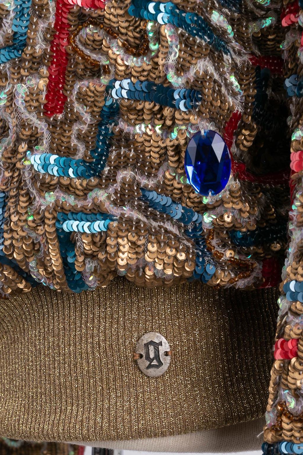 John Galliano Giacca stile bomber in tulle ricamata con paillettes in vendita 2