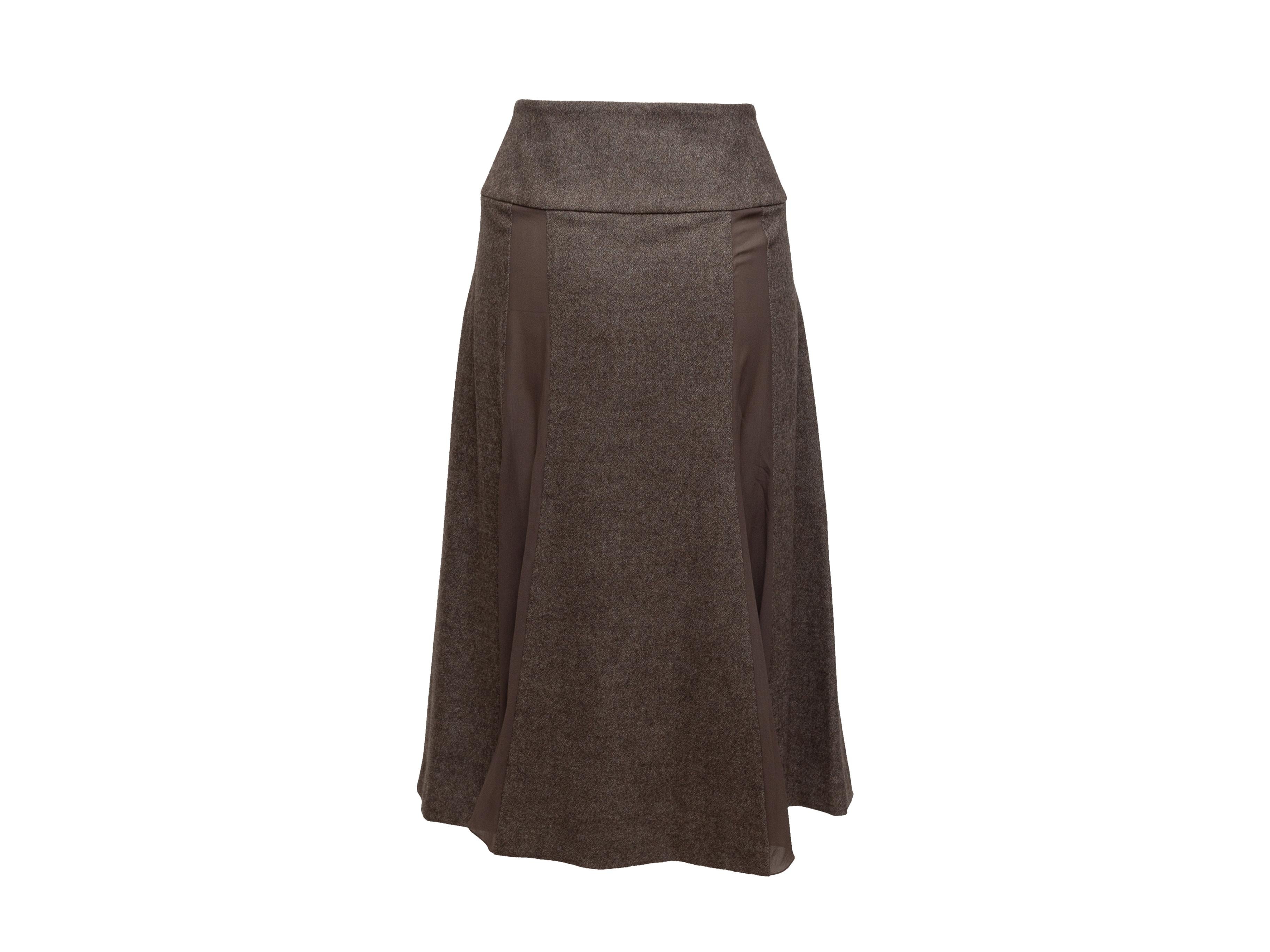Black John Galliano Brown Wool & Silk Skirt