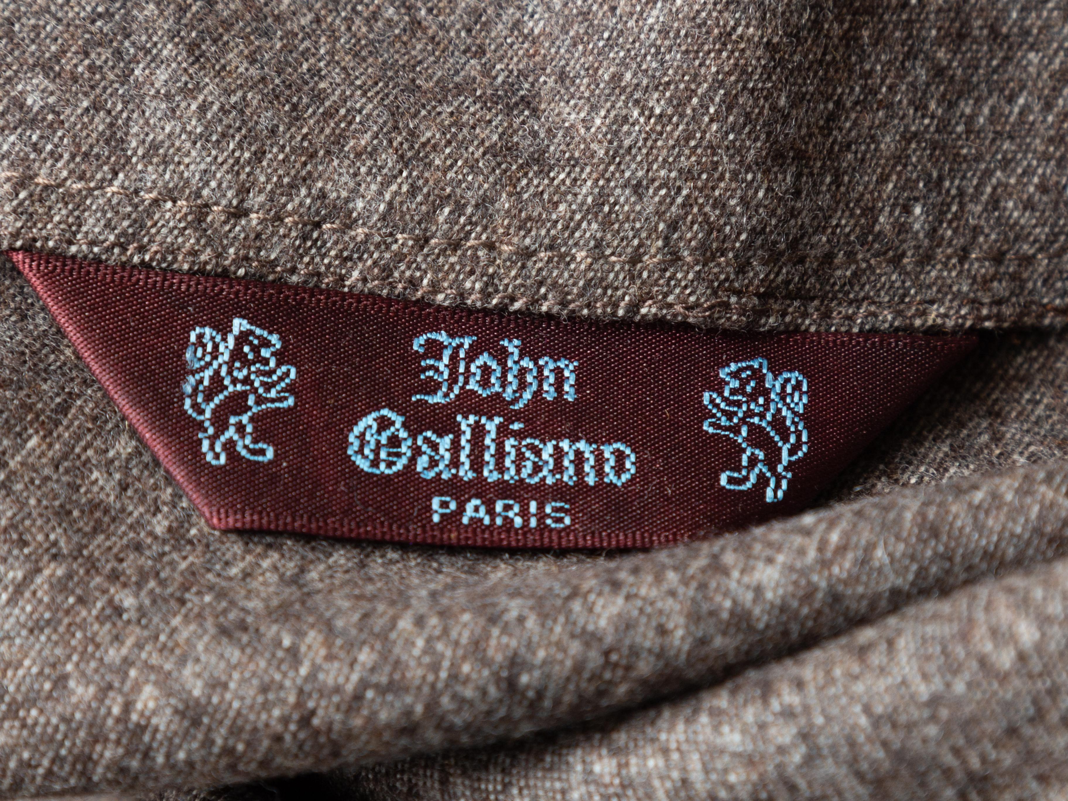 John Galliano Brown Wool & Silk Skirt In Good Condition In New York, NY