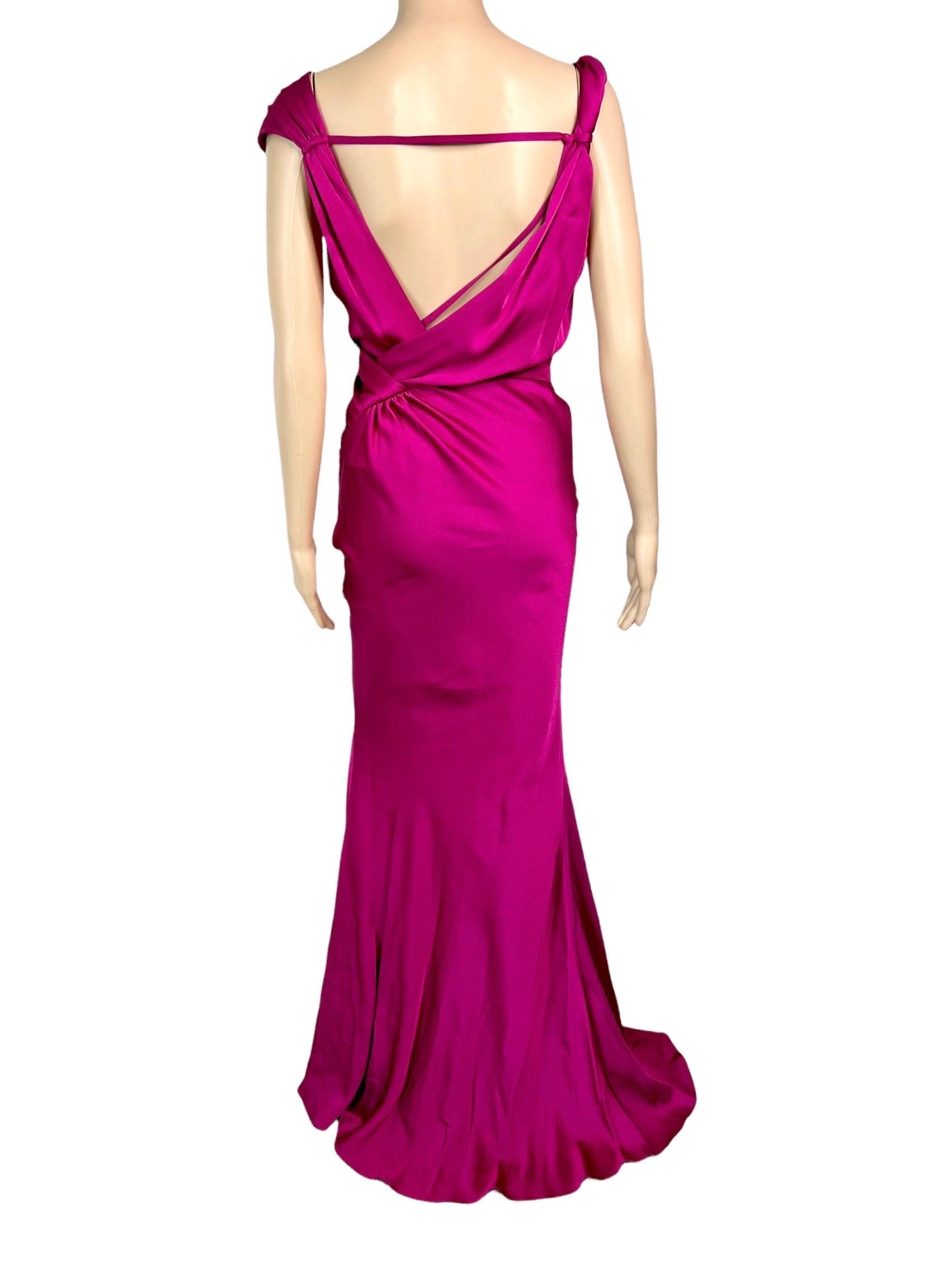 John Galliano Bustier Open Back Slit Evening Dress Gown 2